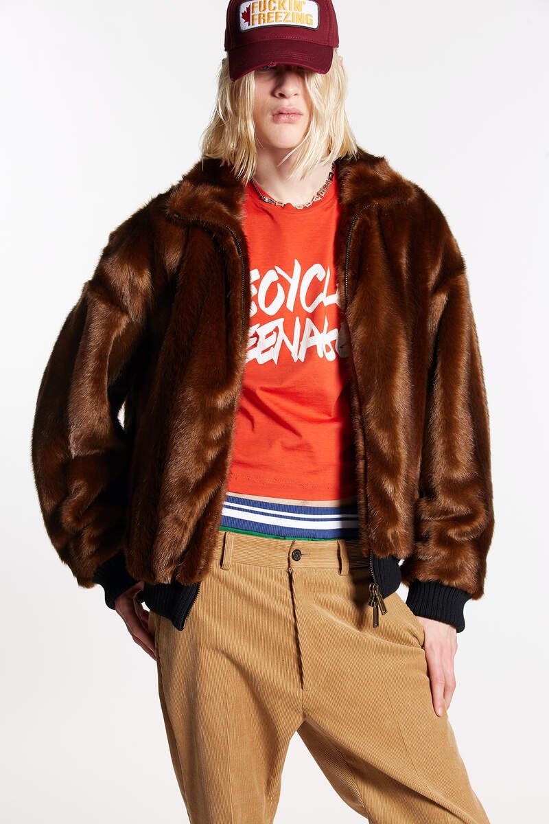 DSQUARED2 FAUX FUR BOMBER JACKET - 1