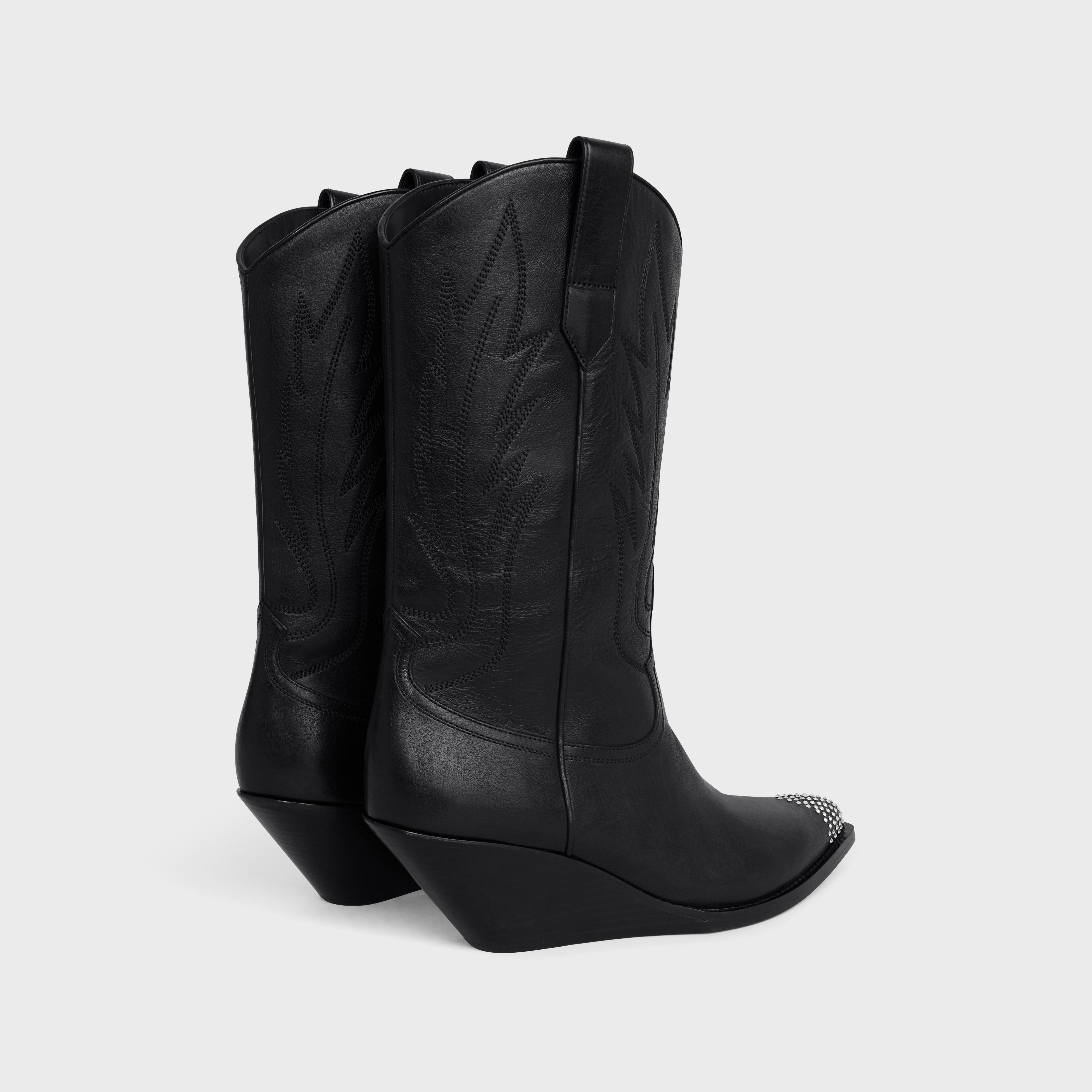 CELINE MOON HIGH BOOTS WITH STRASSED TOE CAP in Calfskin - 3