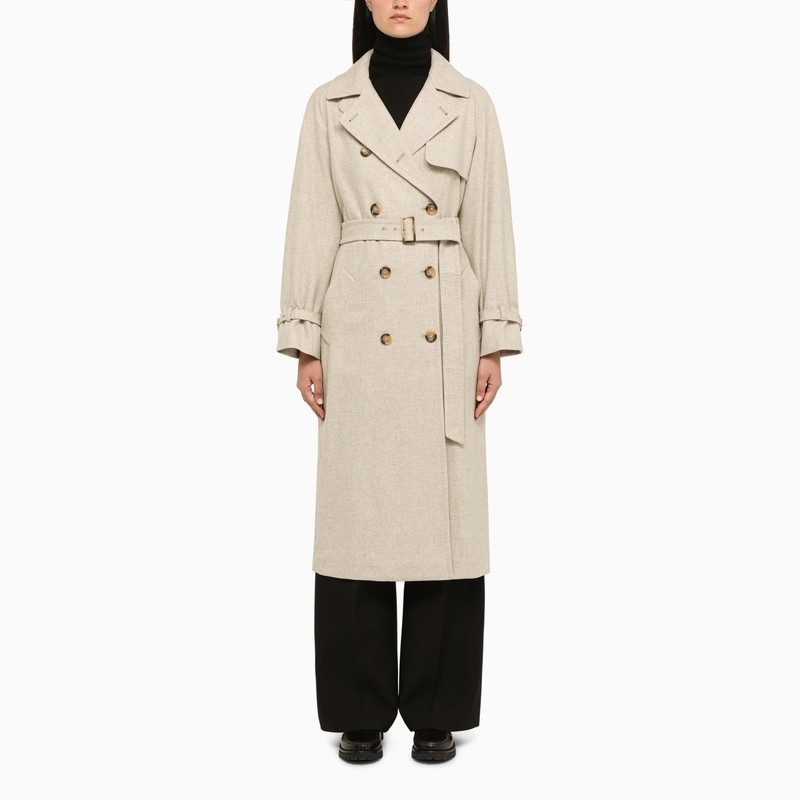 Sand trench-style coat - 1