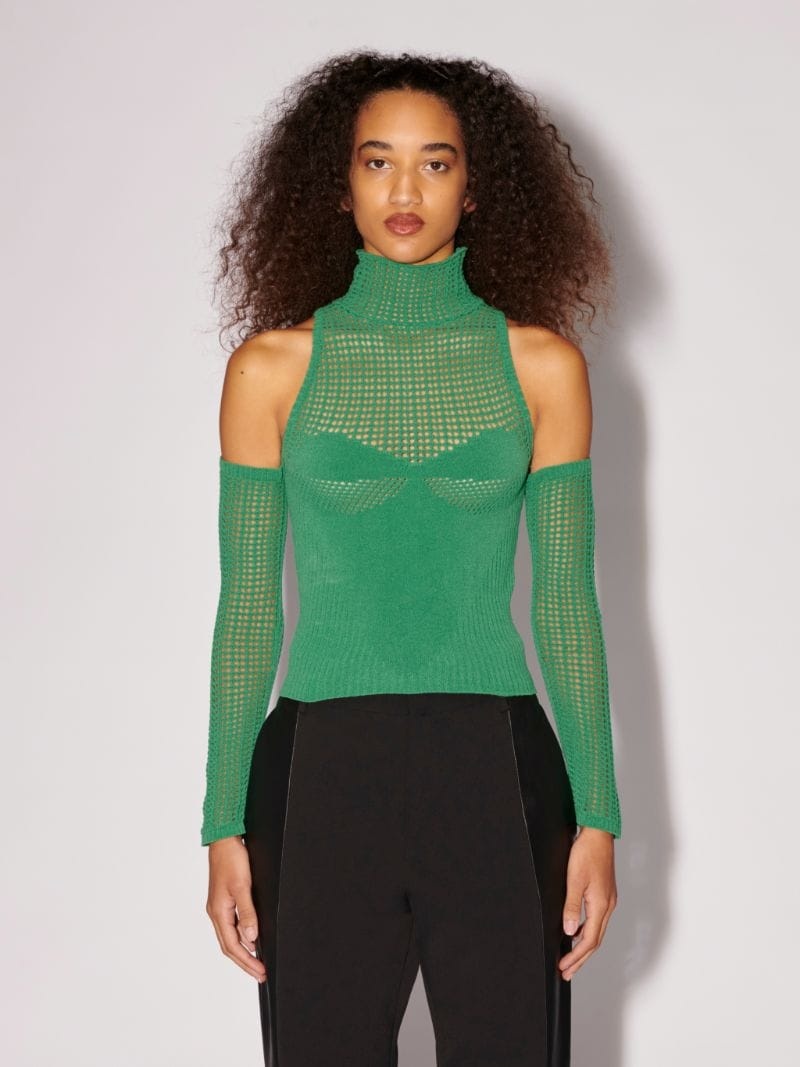 CROCHET HEART KNIT TURTLENECK - 3