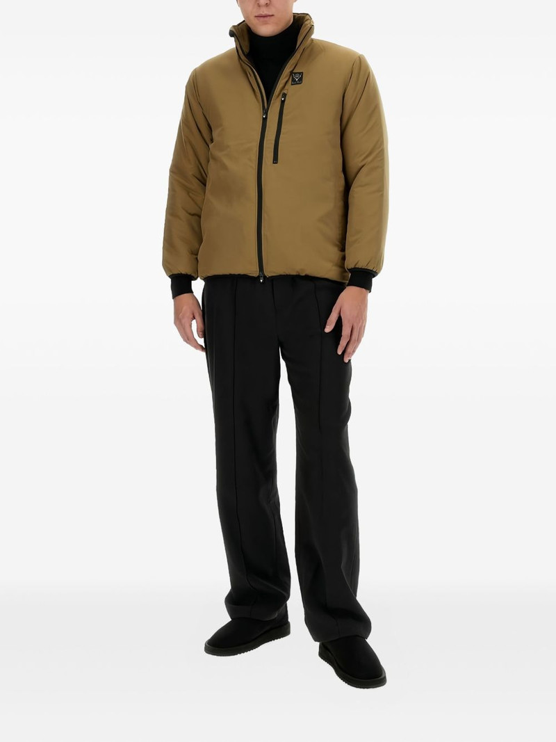 South2 West8 logo-patch zip jacket outlook