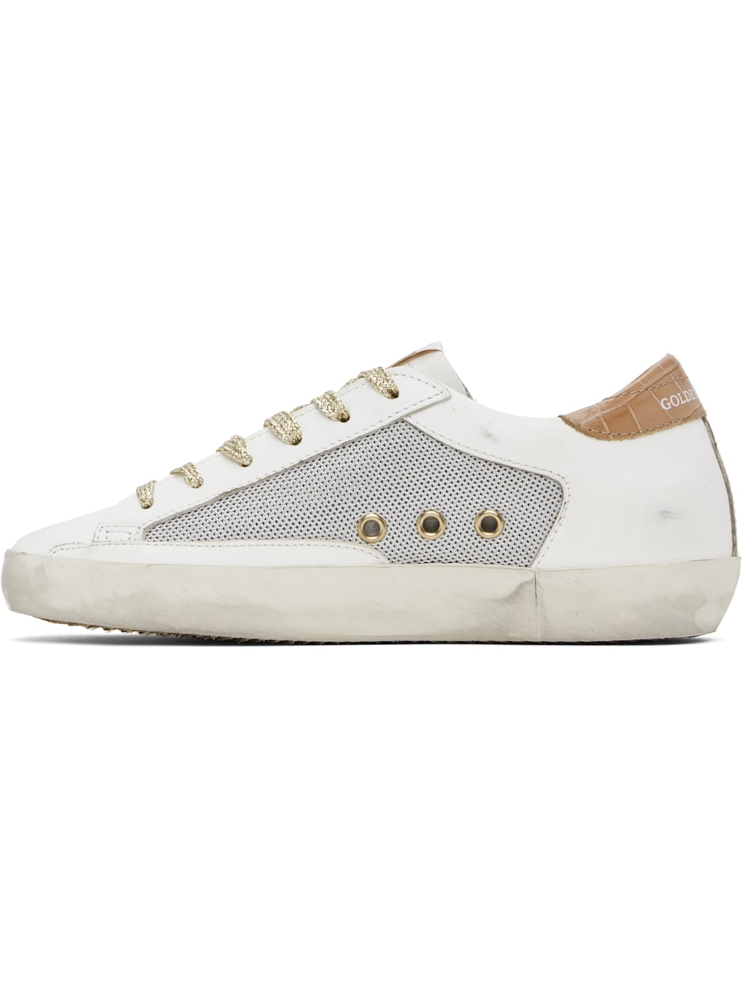 White & Silver Super-Star Sneakers - 3