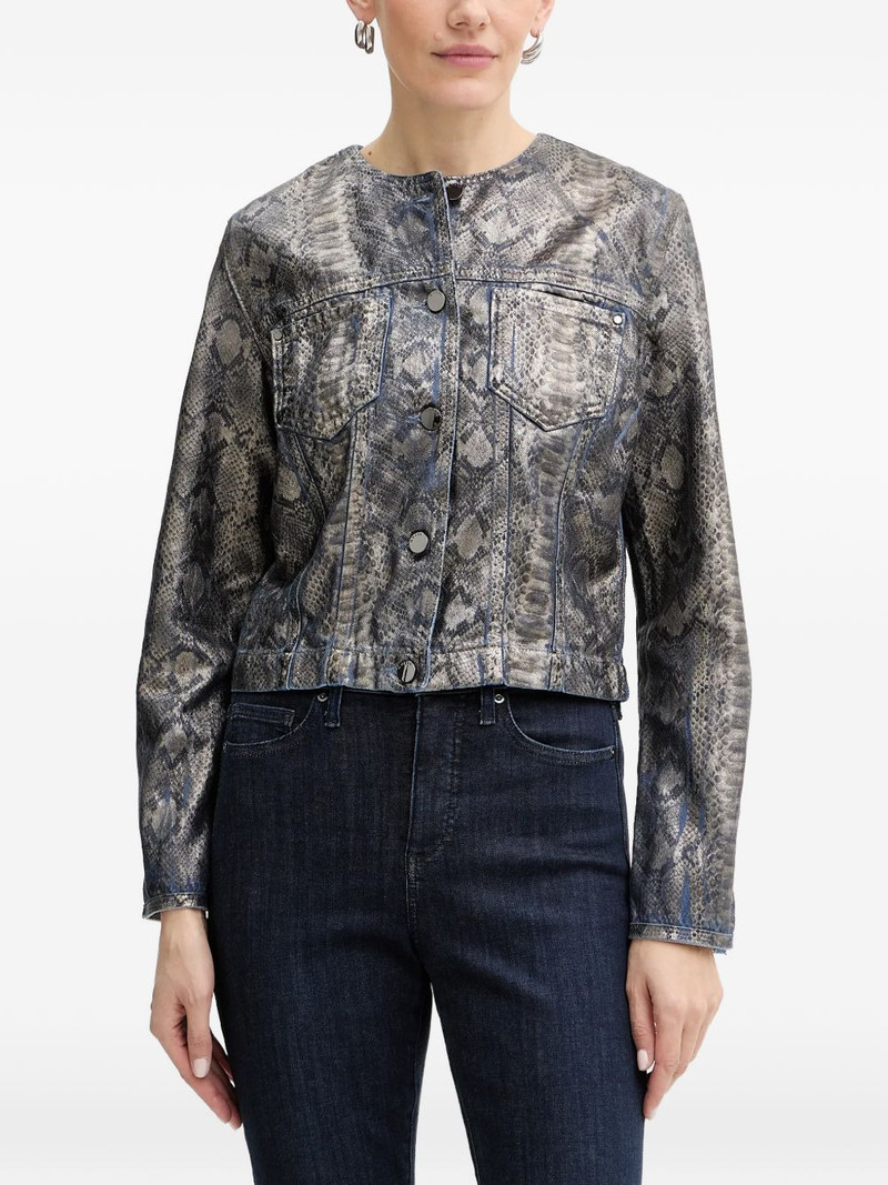 snake-print buttoned jacket 1