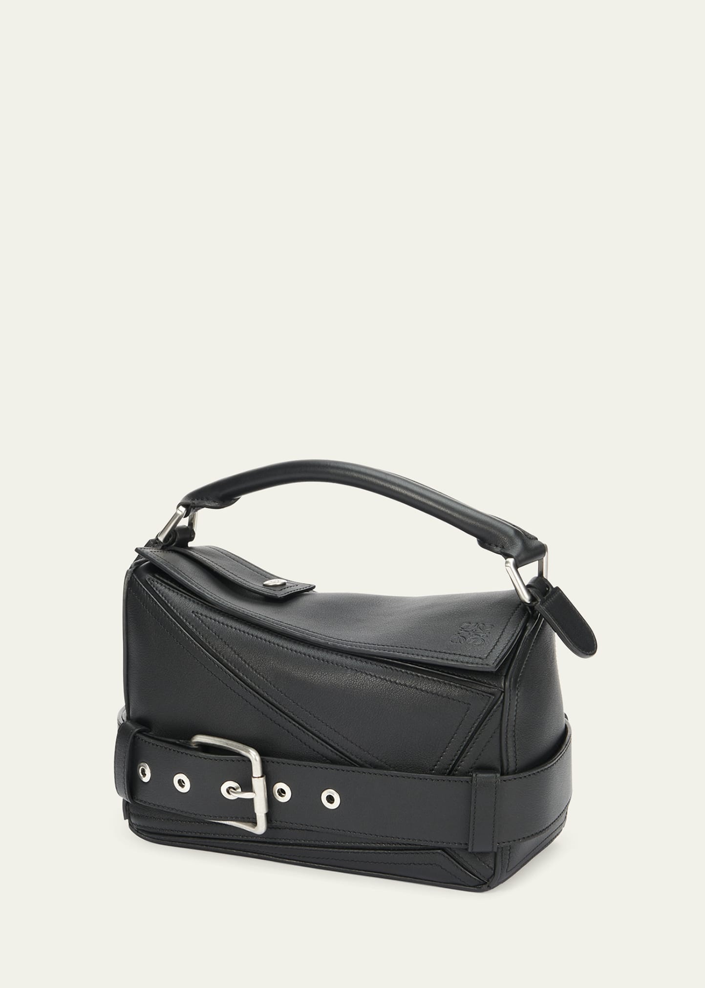Puzzle Biker Top-Handle Bag in Shiny Leather - 3