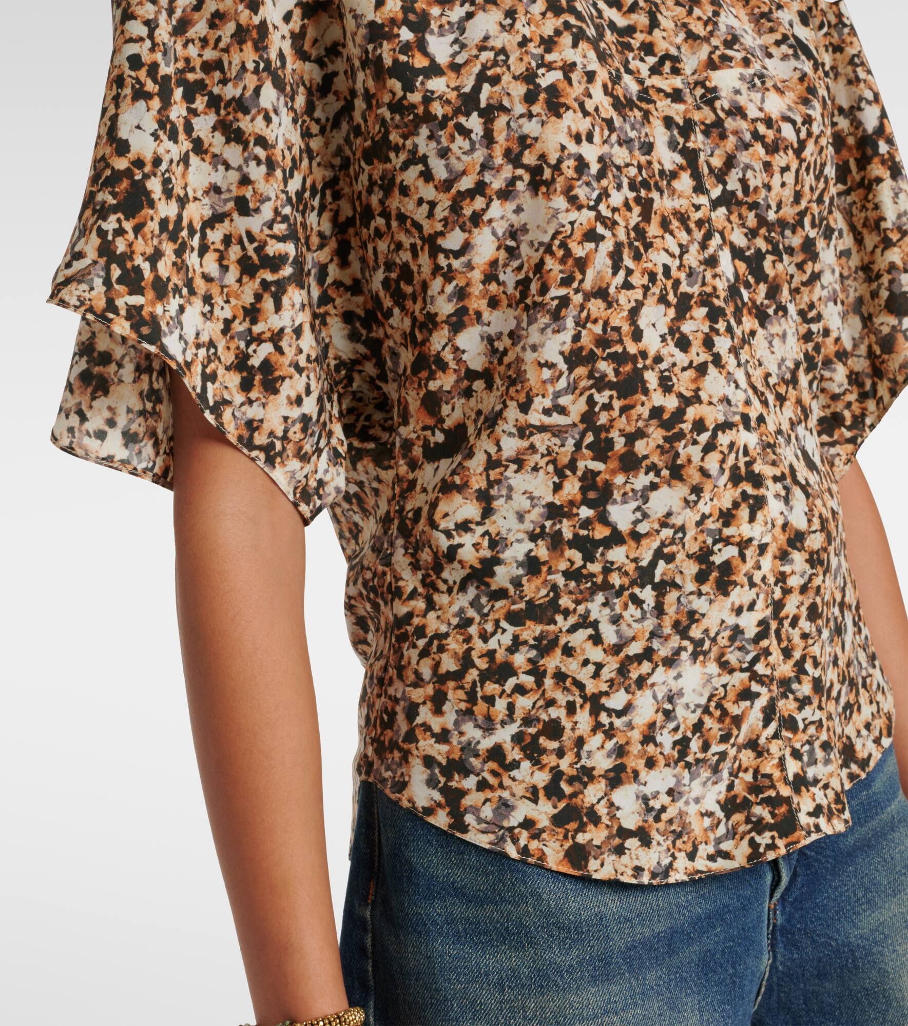 Karlita printed silk-blend blouse - 5