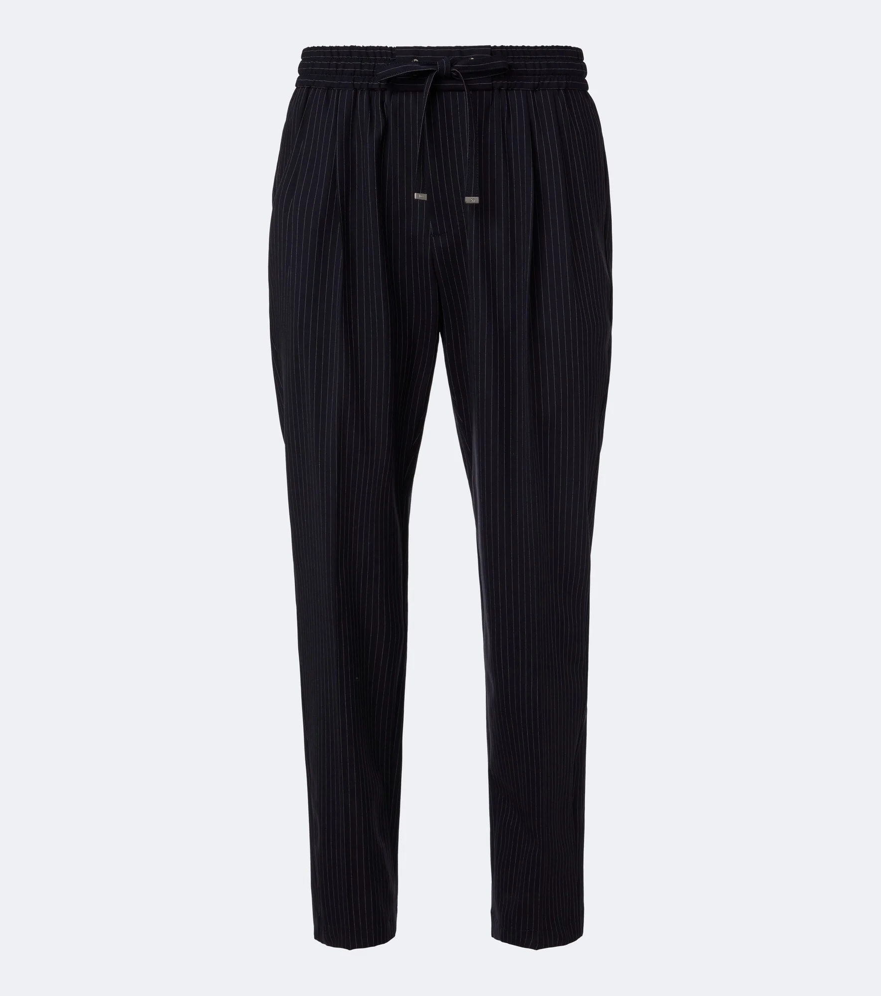 Pinstripe wool-blend straight pants - 1