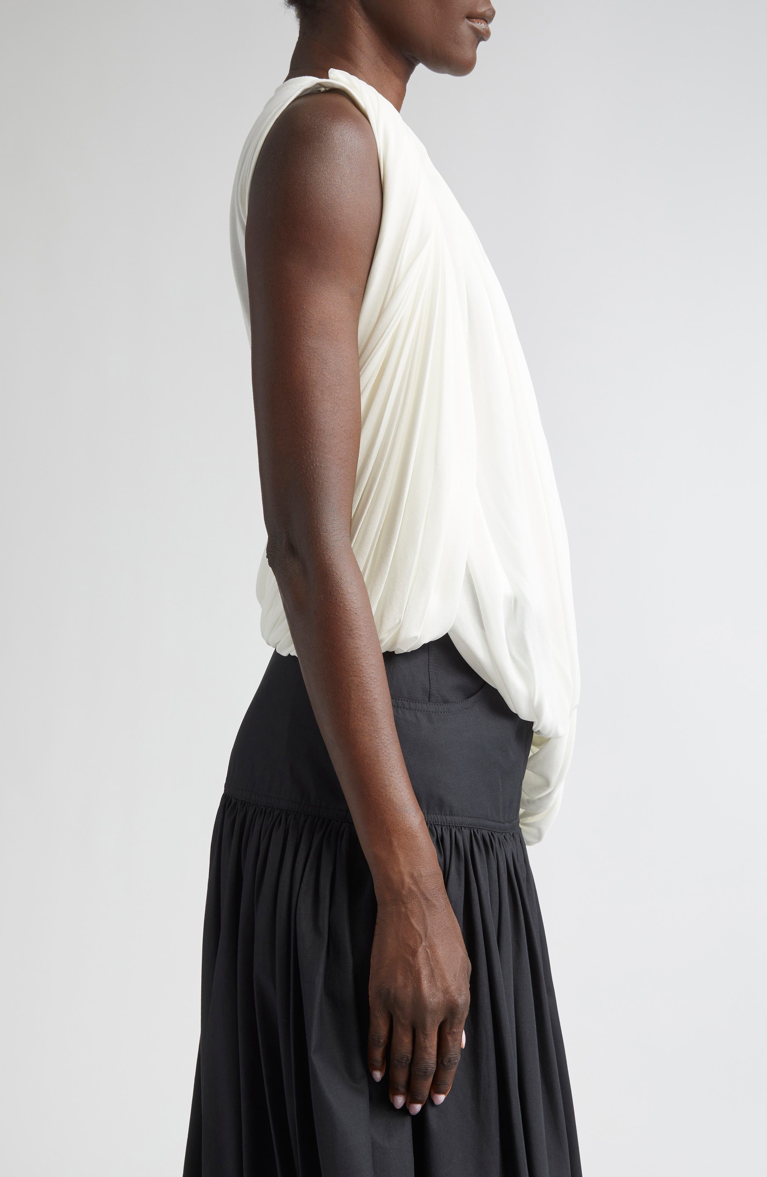 Giambattista Valli Asymmetric Drape Top in Ivory at Nordstrom - 3