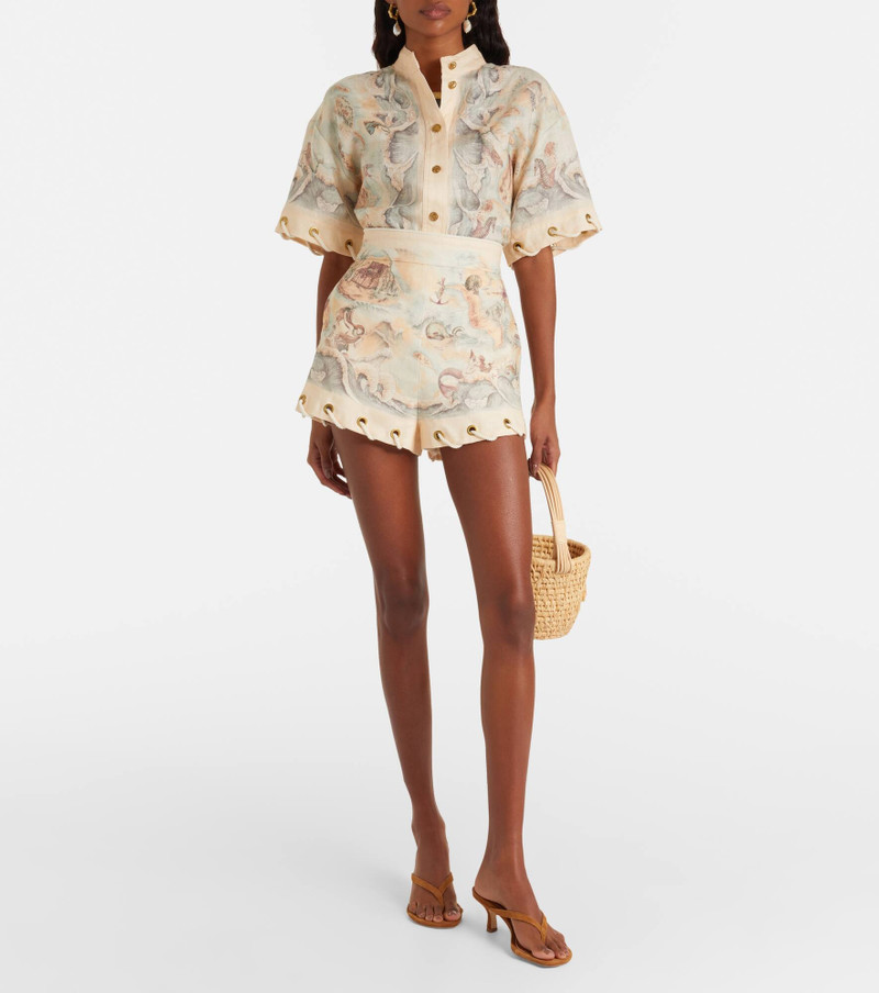 Zimmermann Printed linen shorts outlook