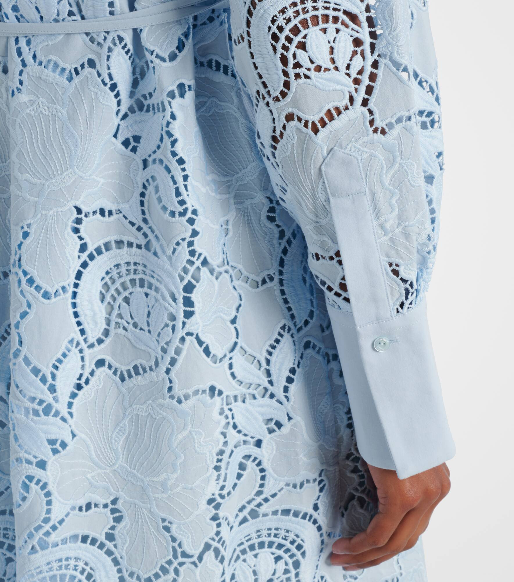 Laser-cut cotton shirt dress - 5