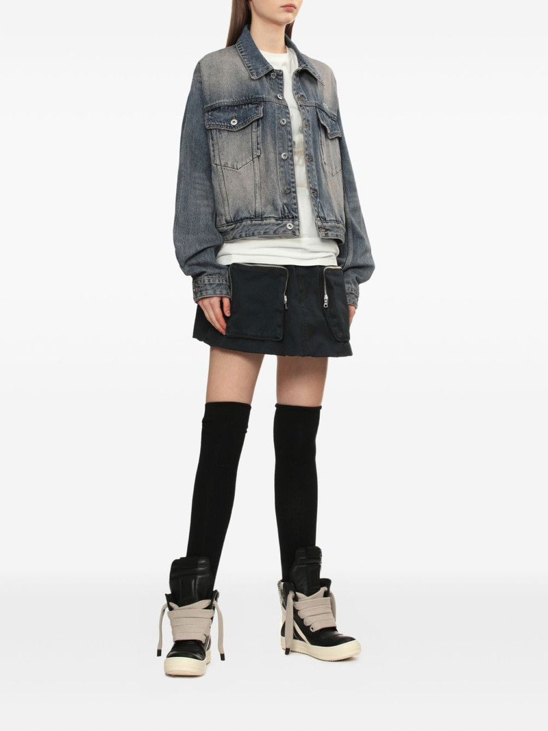 We11done zip-pocket cotton mini skirt outlook