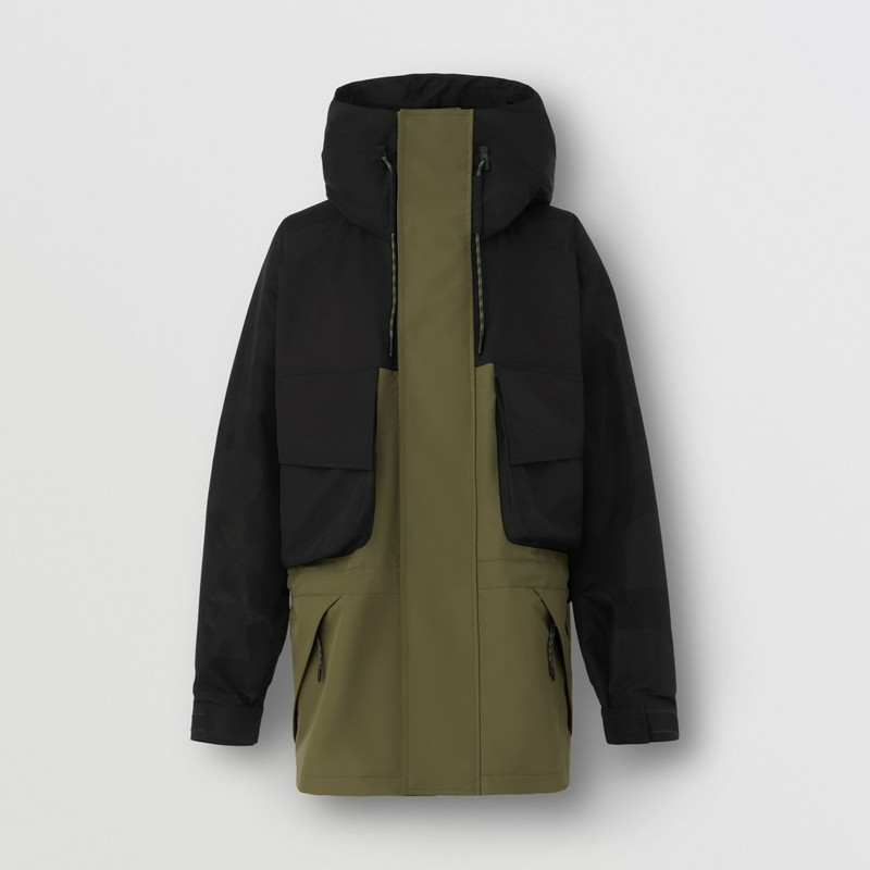 Perforated Logo Two-tone Parka 1