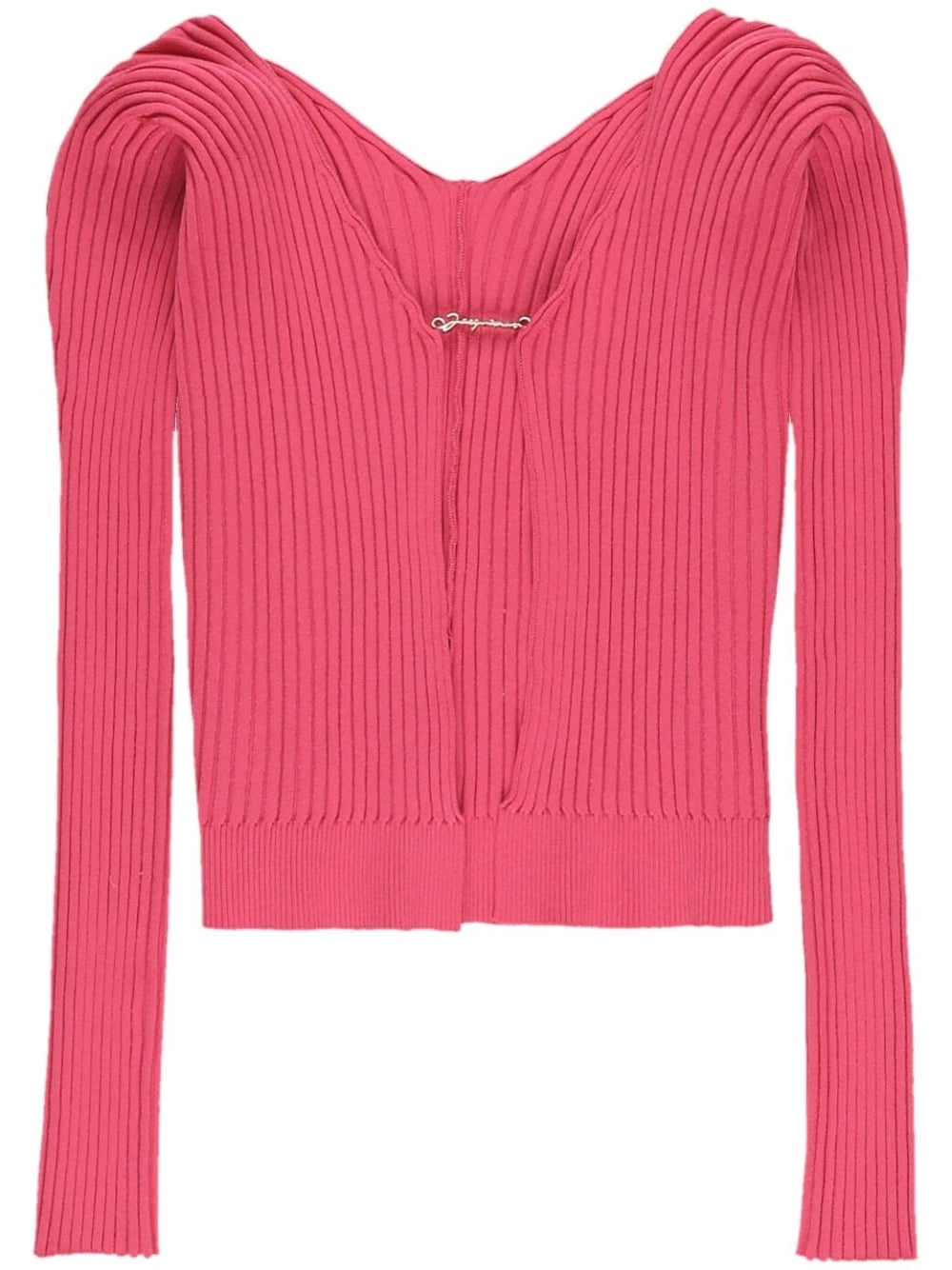 ribbed-knit open-front cardigan - 1