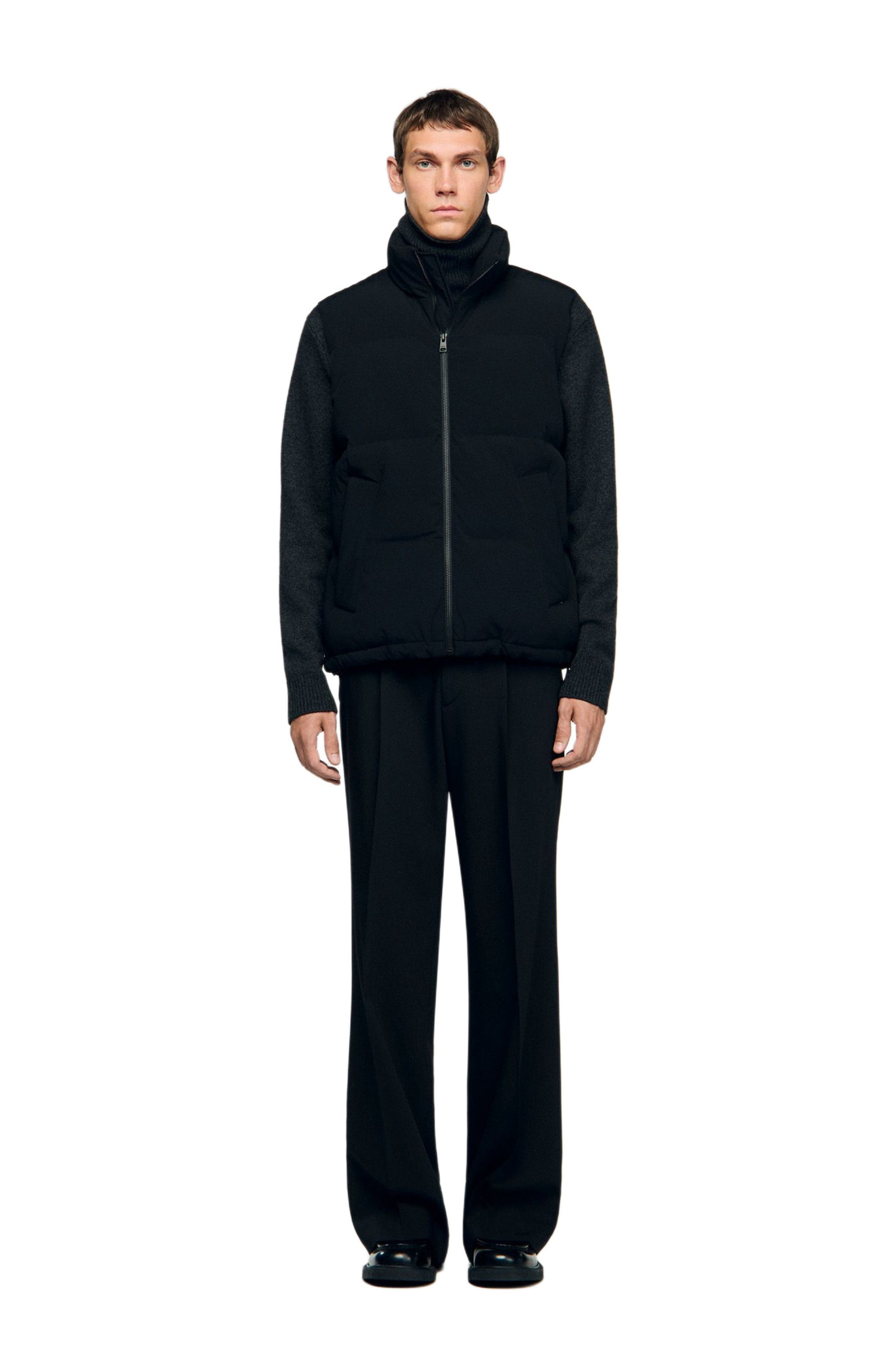 SANDRO Sleeveless technical puffer in Black at Nordstrom - 3