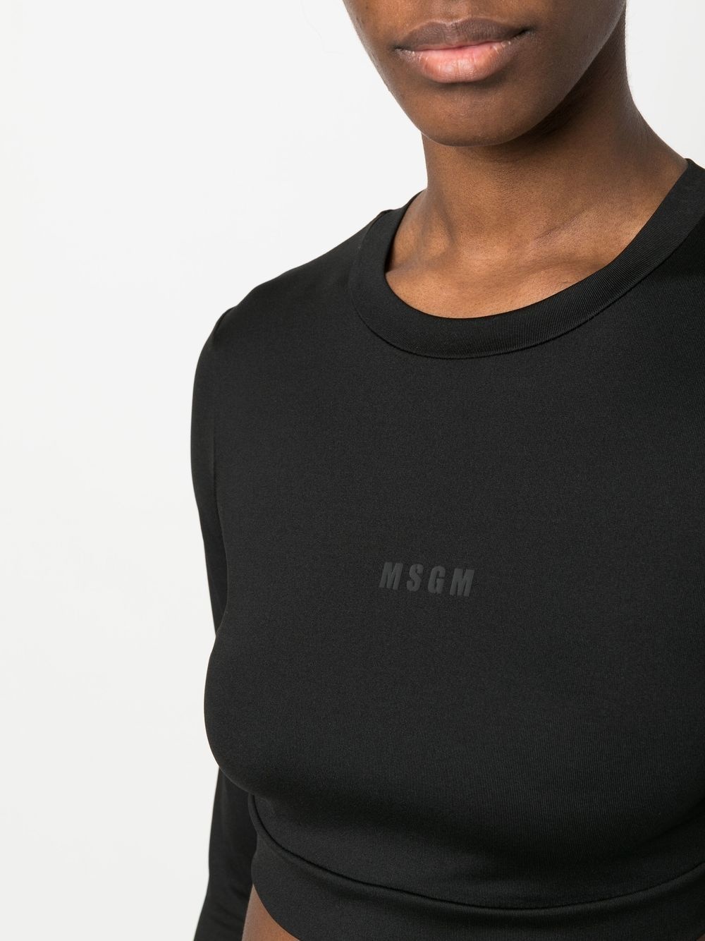 logo-print cropped top - 5