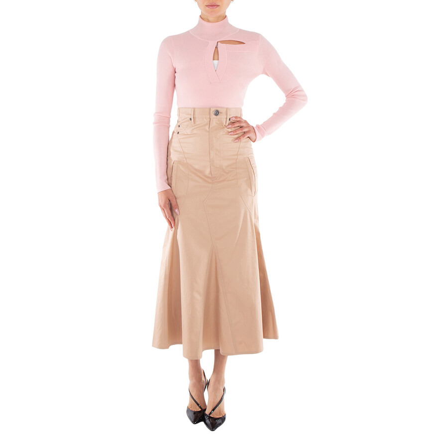 Burberry Cotton Pleated Maxi Skirt - 2