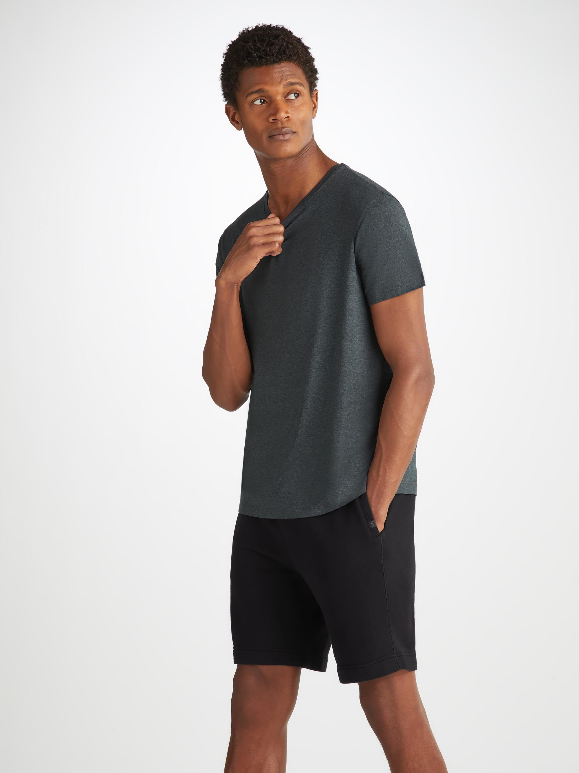 Men's Sweat Shorts Quinn Cotton Modal Black - 8