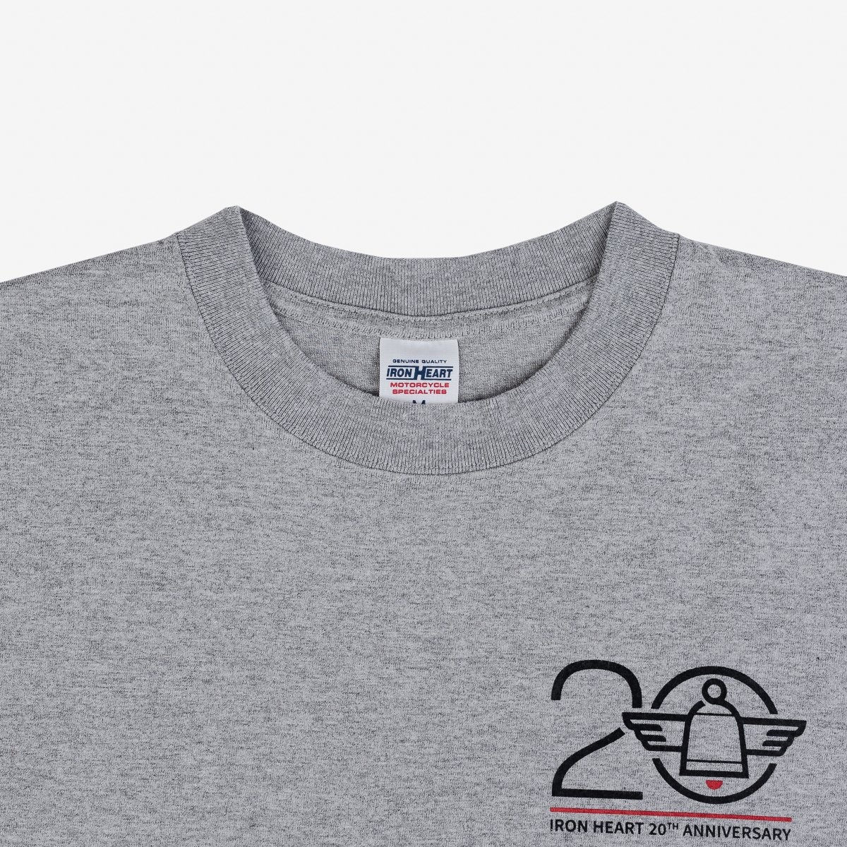 7.5oz Printed "20th Anniversary" Loopwheel Crew Neck T-Shirt - Grey - 7