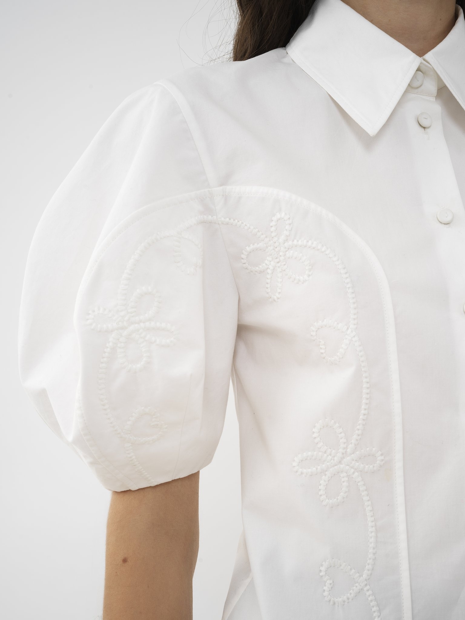 EMBROIDERED BALLOON-SLEEVE SHIRT - 7