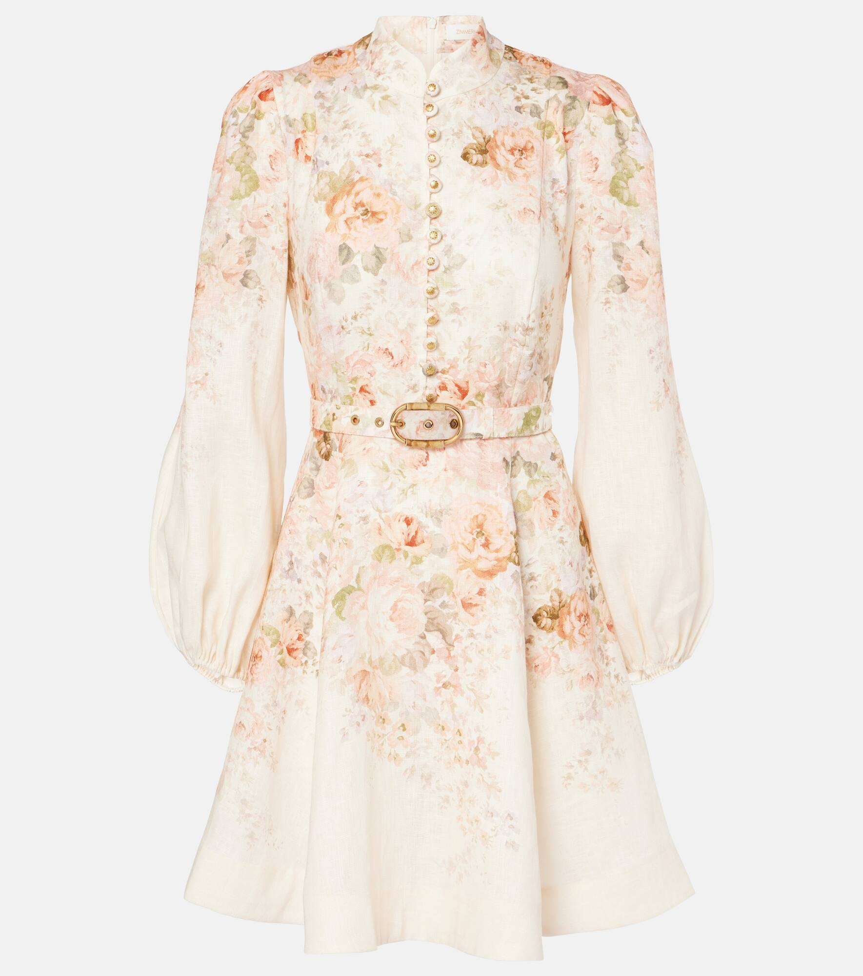 Floral linen minidress - 1