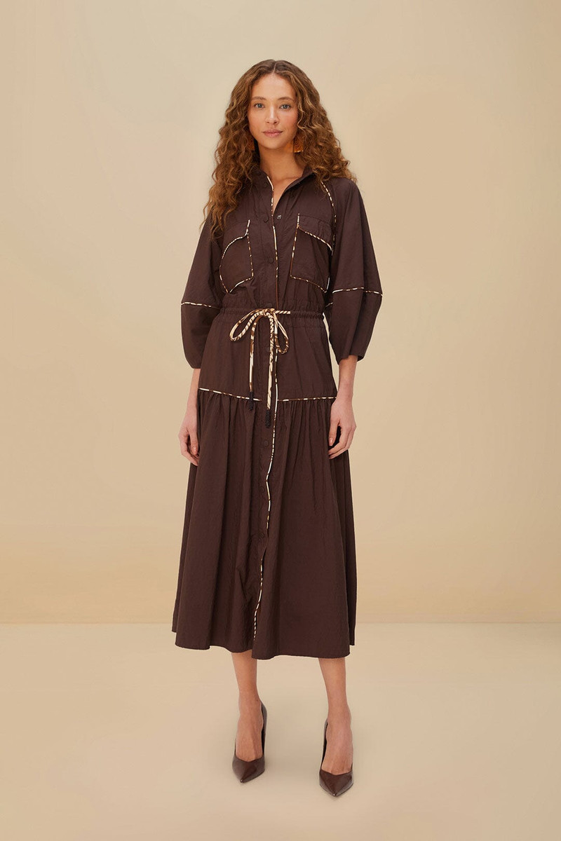 Brown Chemise Midi Dress 1