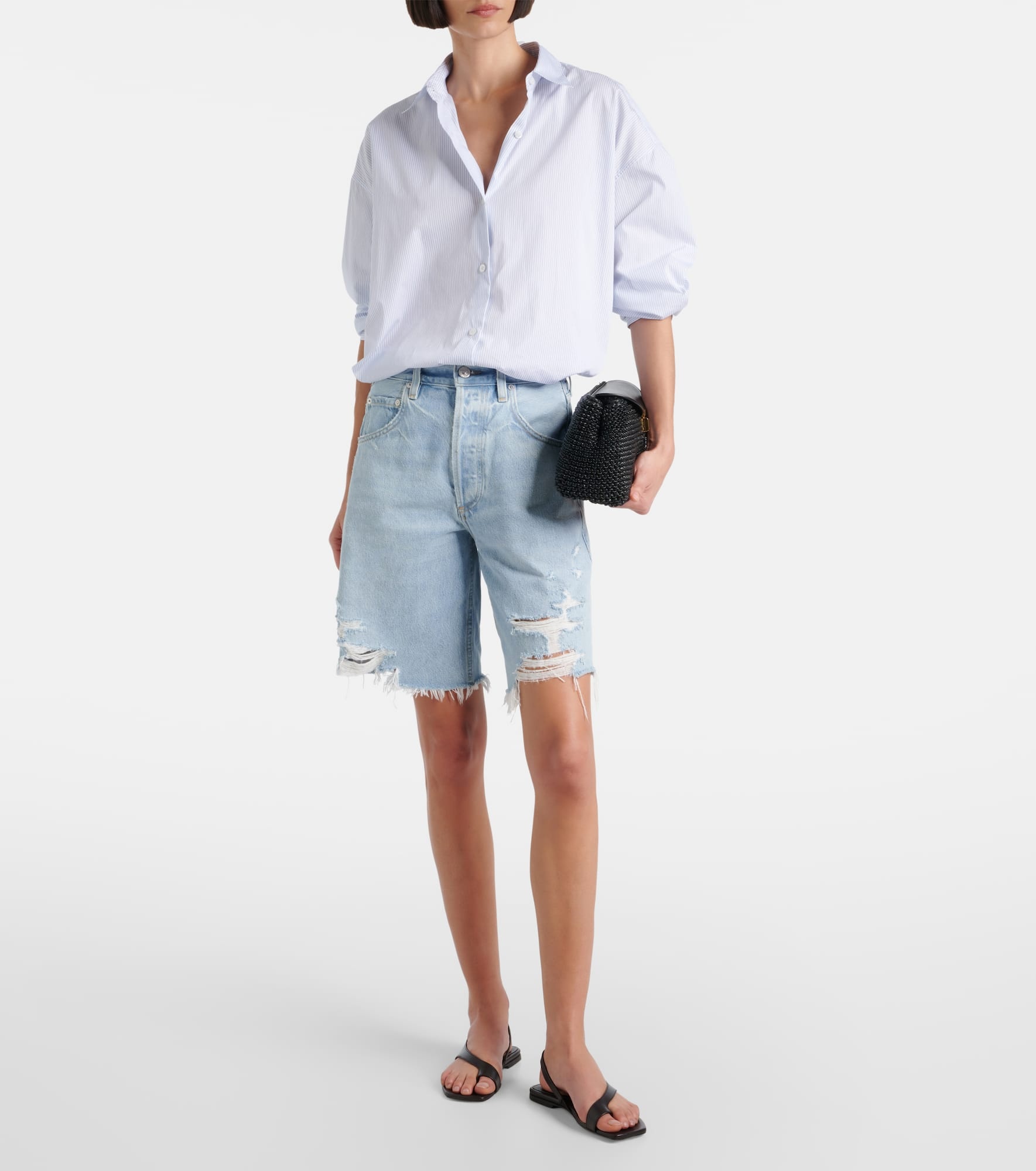 Ayla distressed denim shorts - 2