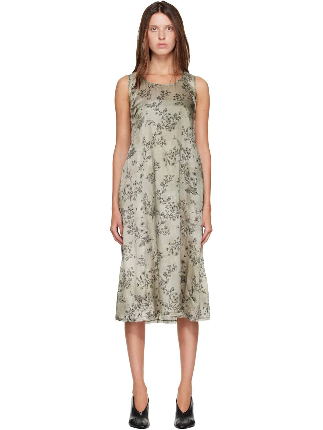 Green Sleeveless Midi Dress - 1