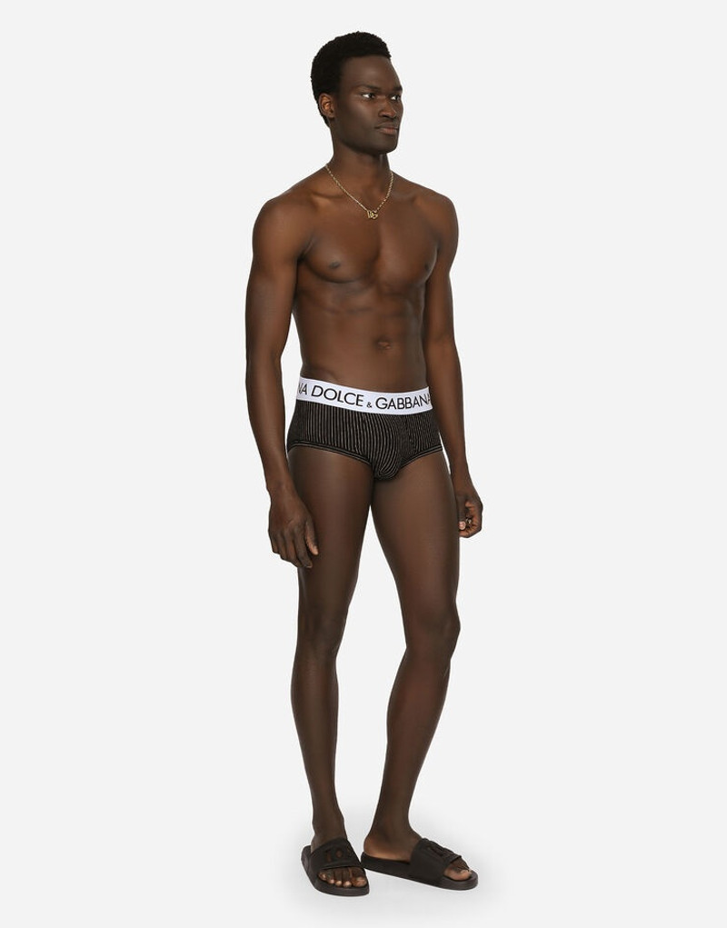 Dolce & Gabbana Two-way stretch jersey Brando briefs with striped print outlook