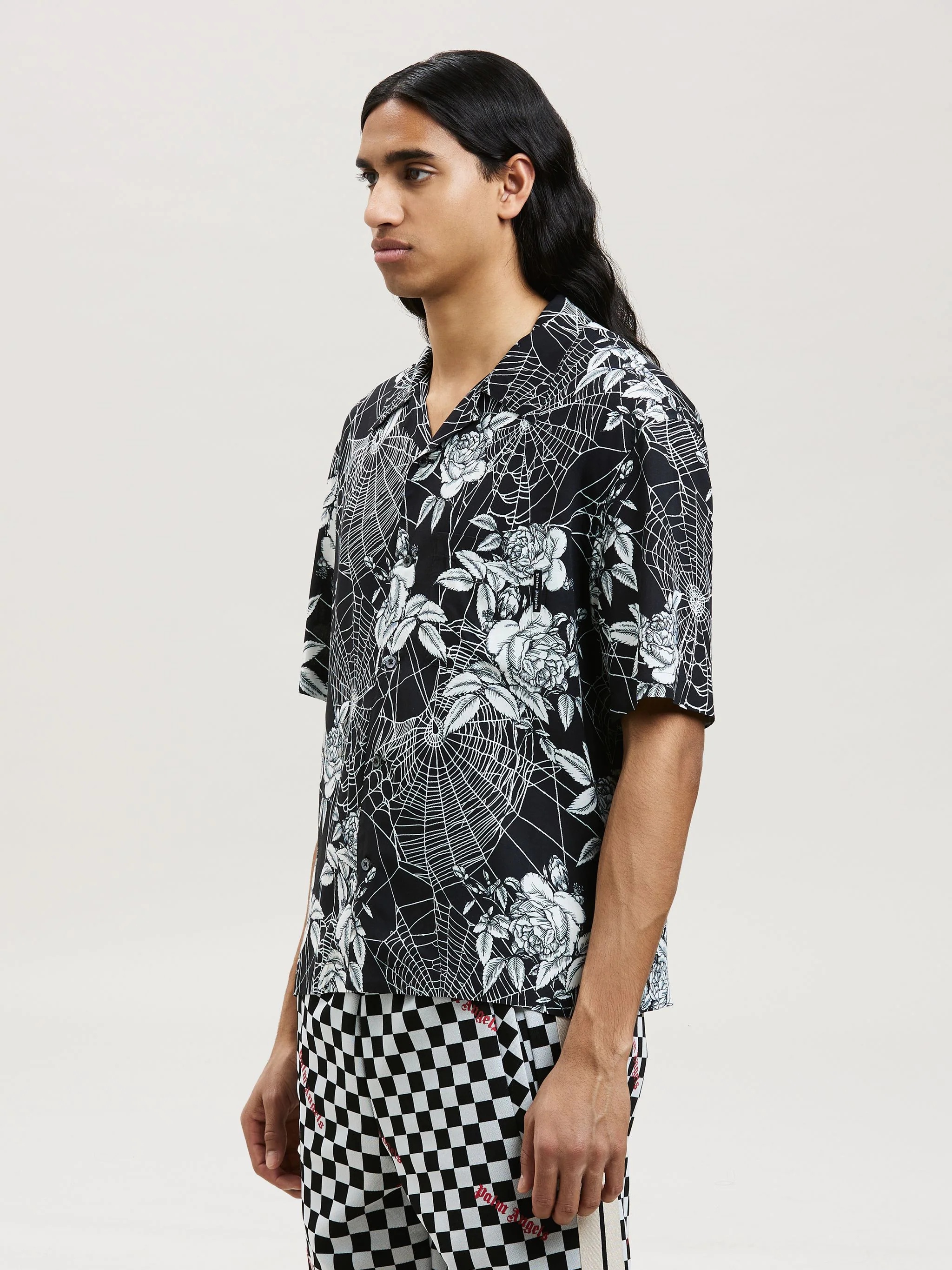 ROSES PRINT BOWLING SHIRT - 4