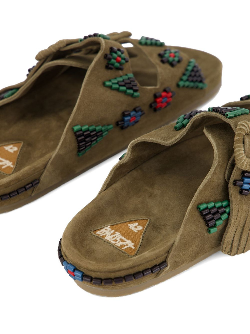 Sambla bead-embellished suede flat sandals 5