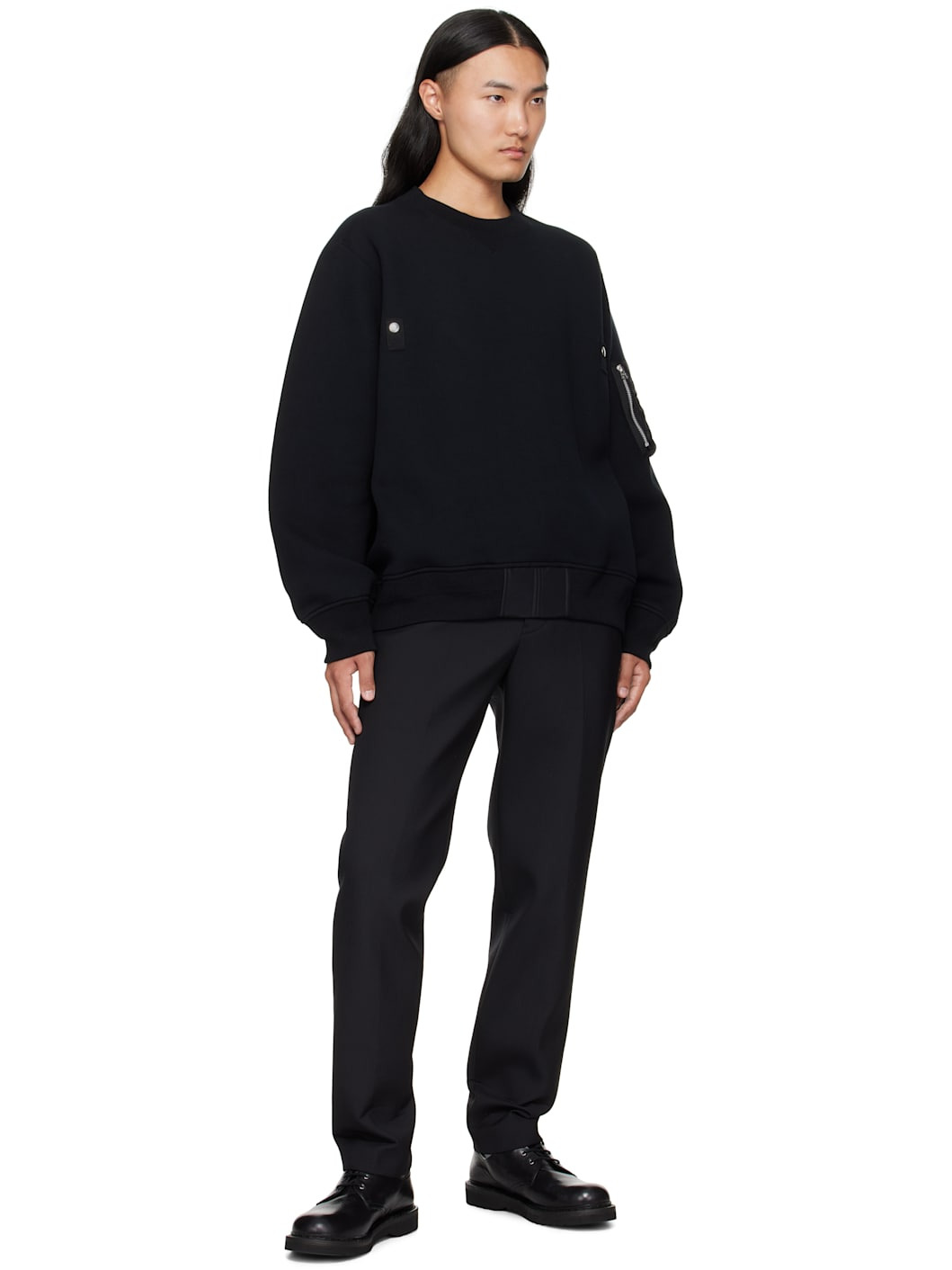 Black Sponge Sweat Sweater - 4