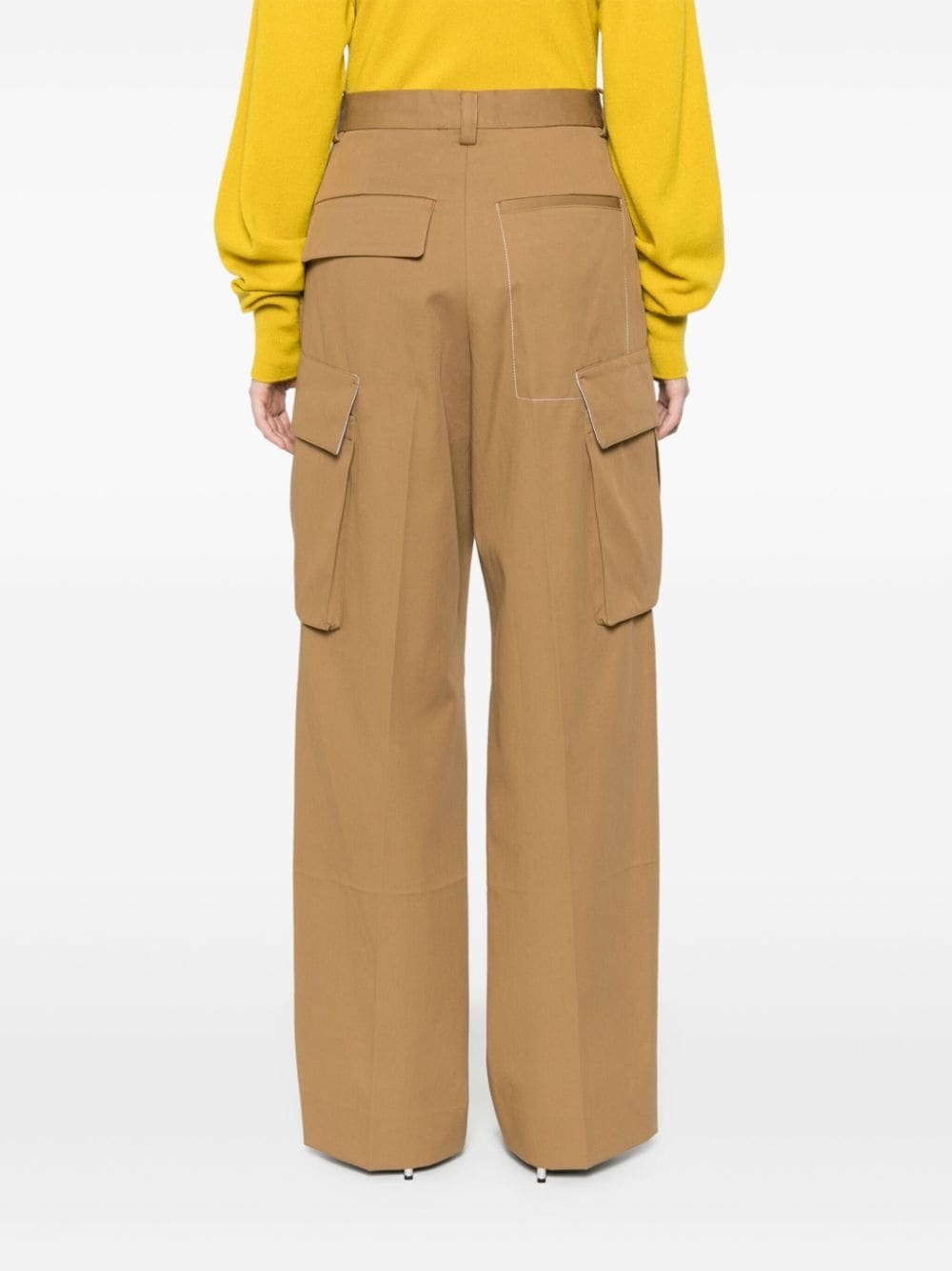twill straight cargo pants - 4