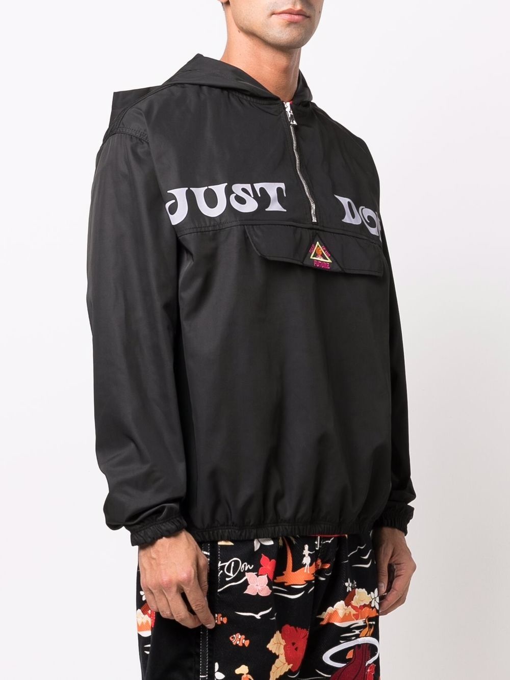 logo-print hooded windbreaker - 3