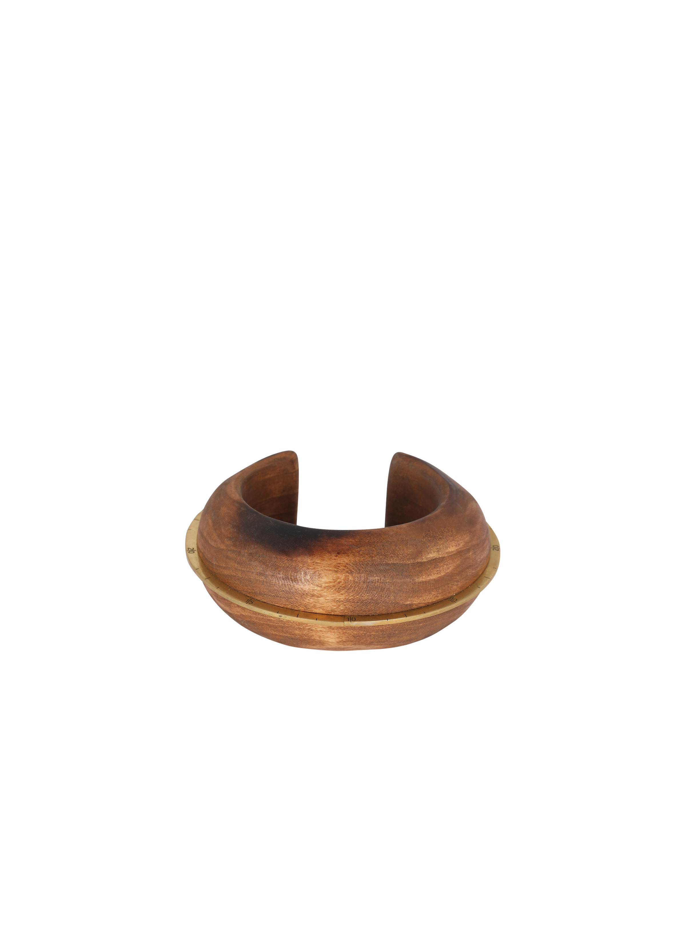 Zodiaque cuff bracelet in wood and brass - 1