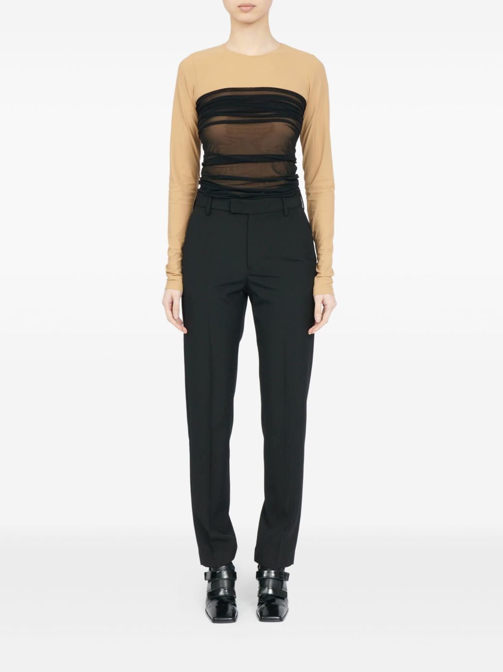 draped-layer trousers - 5
