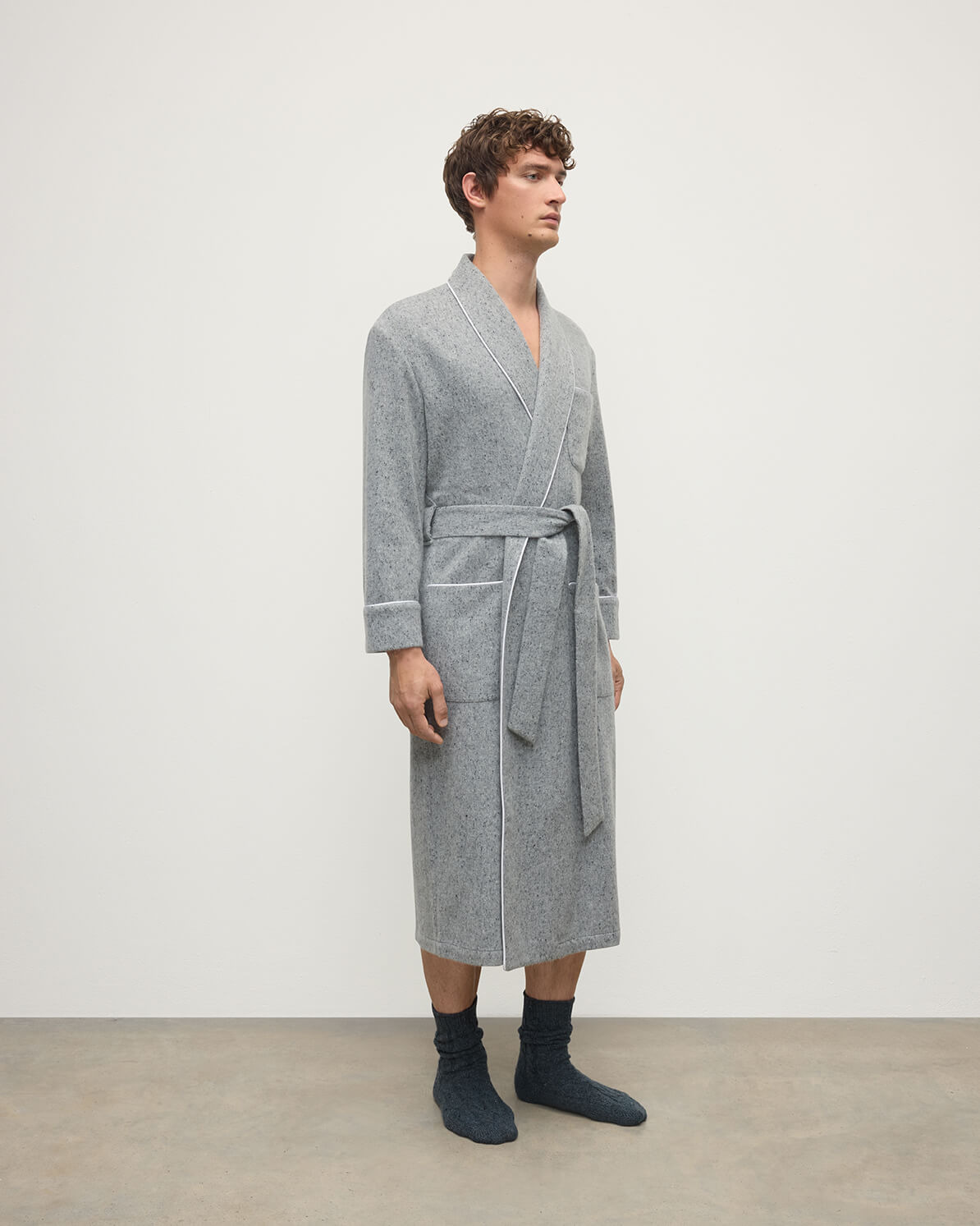 Donegal Cashmere Grey Dressing Gown - 3