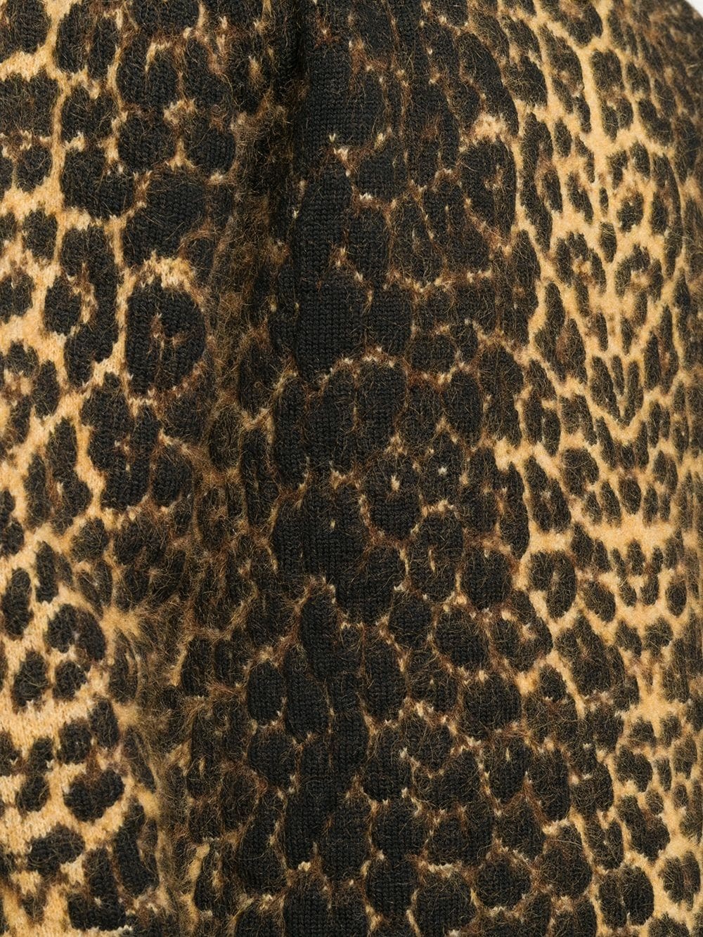 leopard-print roll-neck jumper - 5