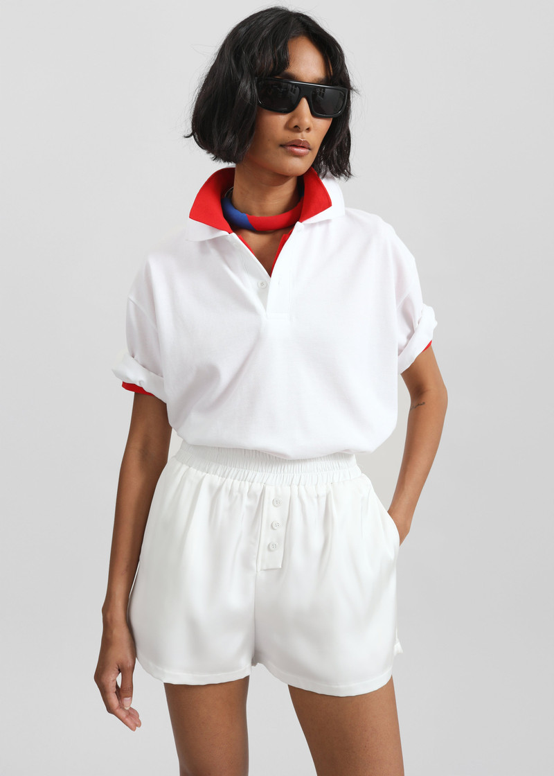 Ilsen Satin Boxer Shorts - White 5