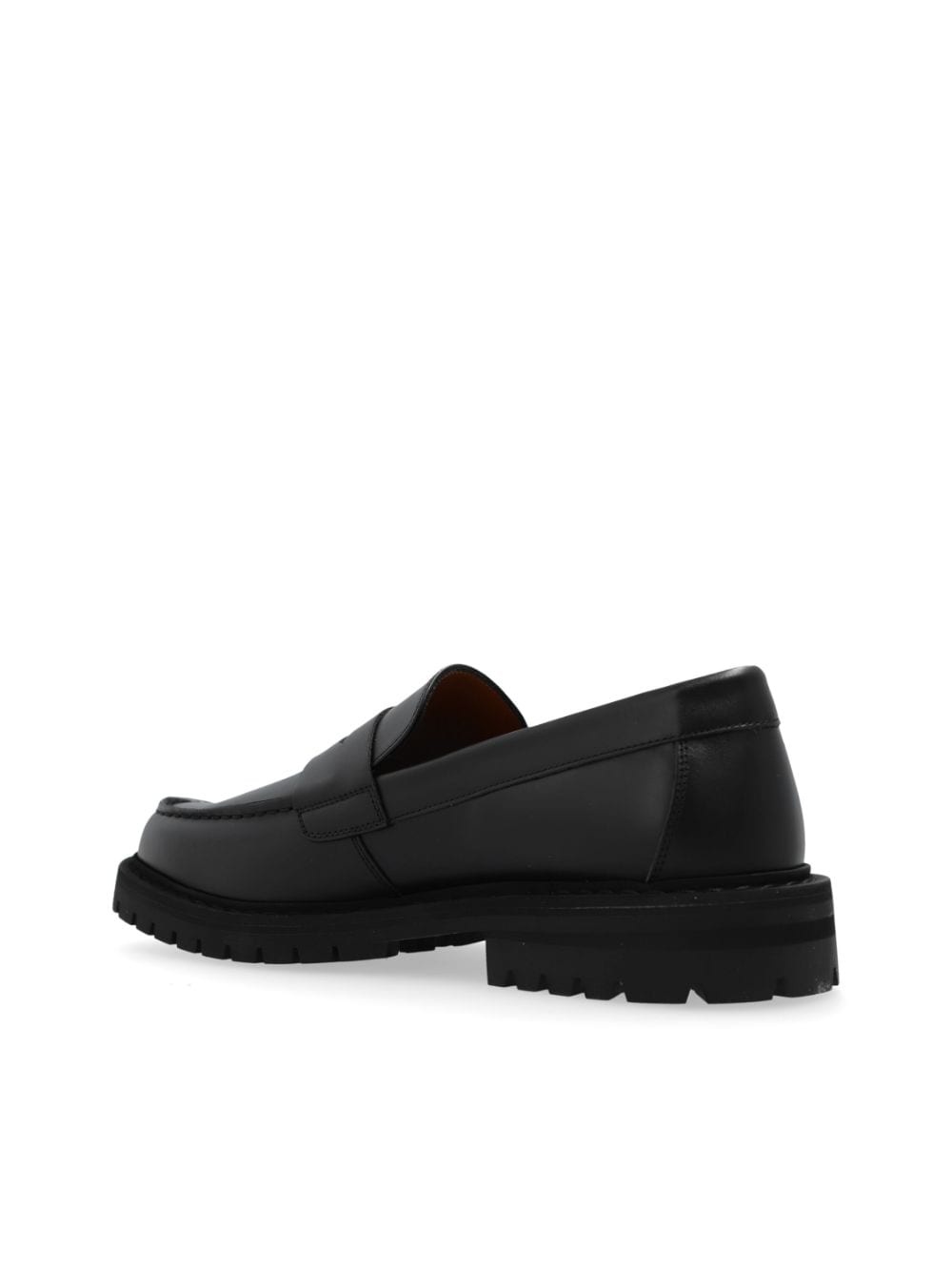 round toe leather loafers - 6