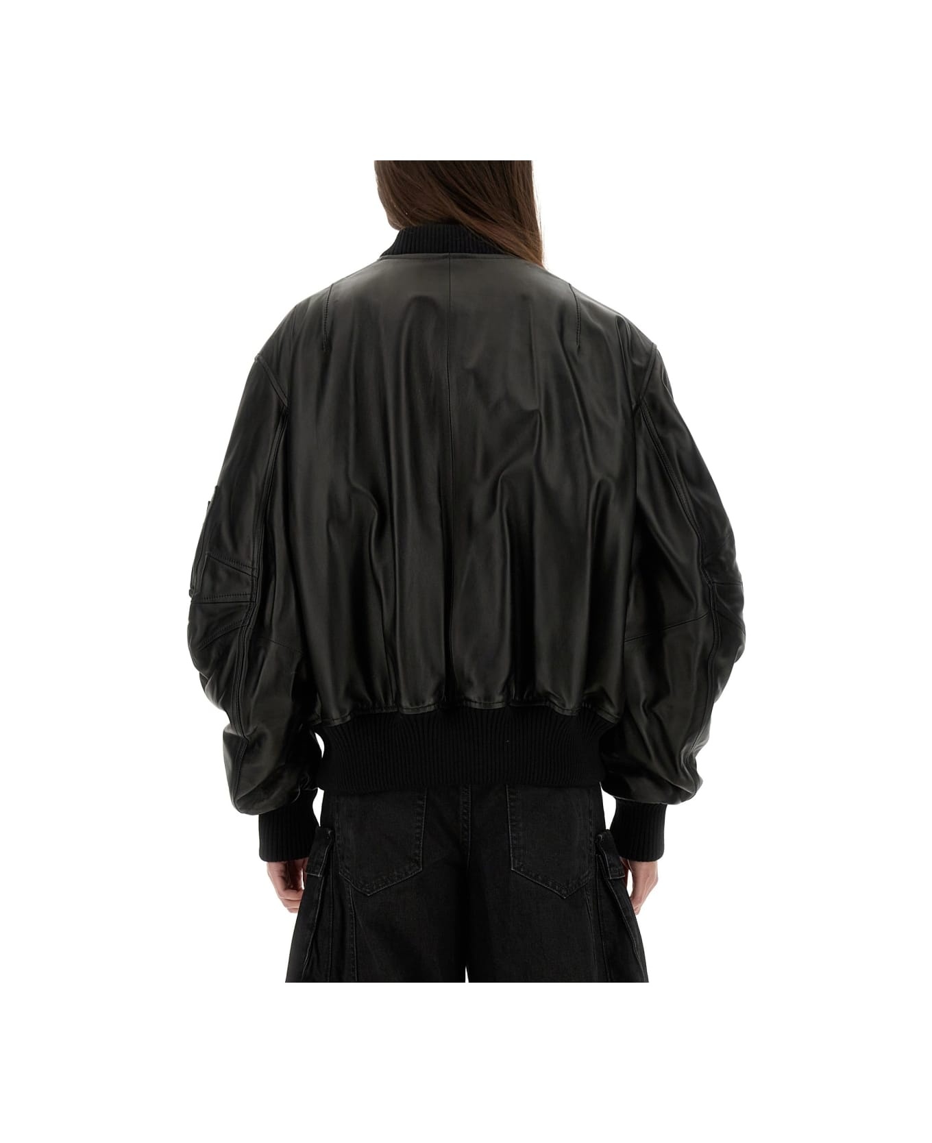 Leather Bomber Jacket - 3
