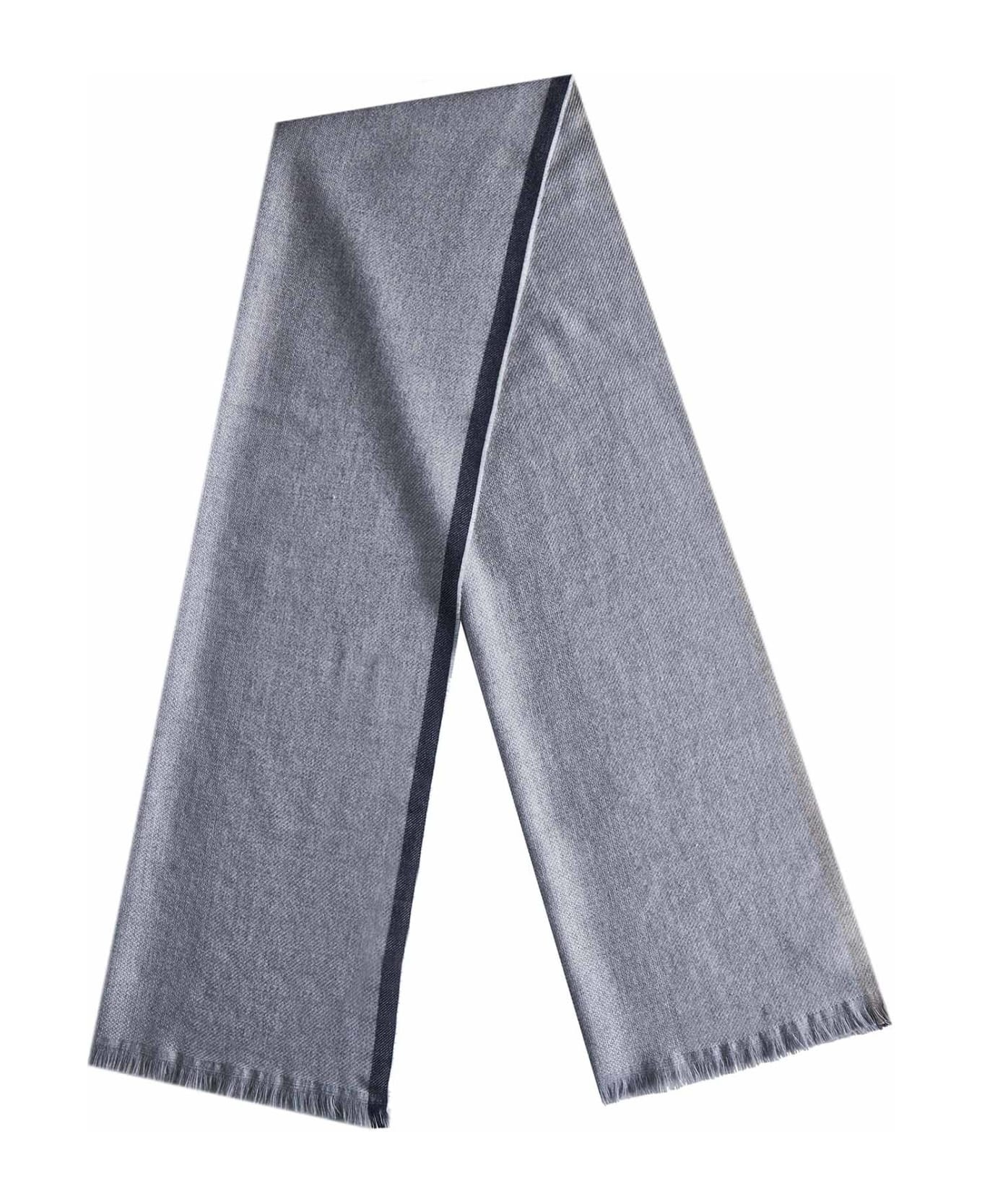 Contrast Trim Frayed Scarf - 3