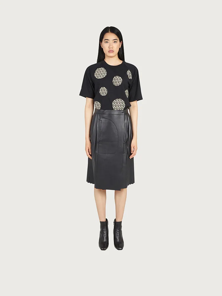 LEATHER WRAP SKIRT - 2