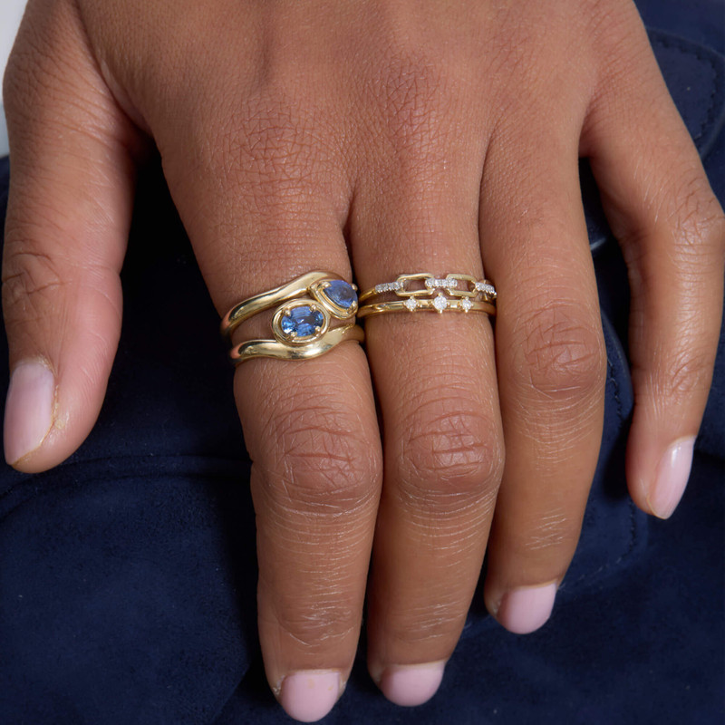 Dainty Diamond Trio Ring 13