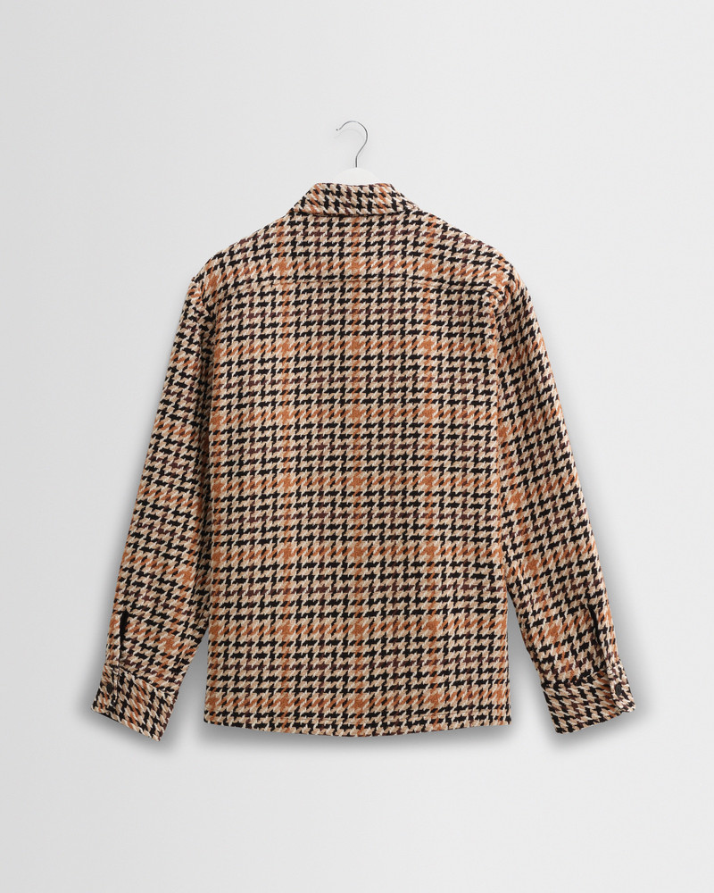 Wax London Whiting - Natural Houndstooth-Weave Overshirt outlook