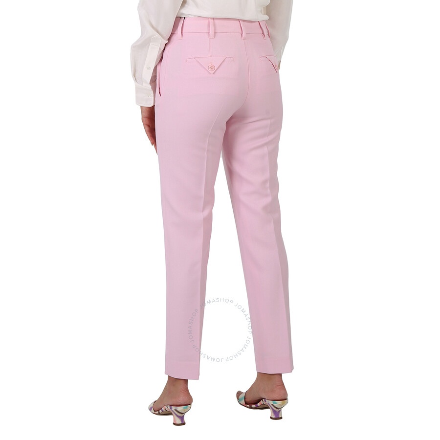 Burberry Ladies Pale Candy Pink Straight-Leg Tailored Trousers - 6