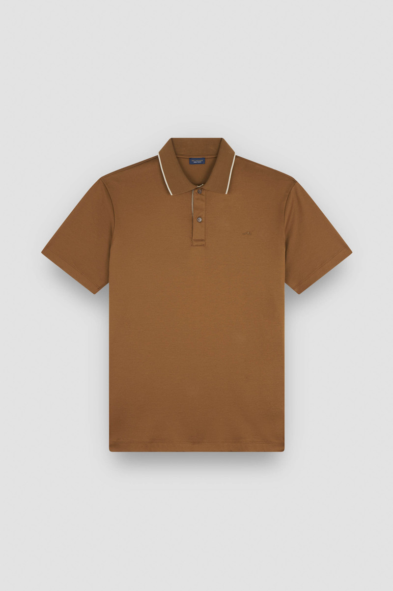 AQUA TOUCH COTTON POLO SHIRT WITH MICRO PATTERN DETAIL ON THE COLLAR 1