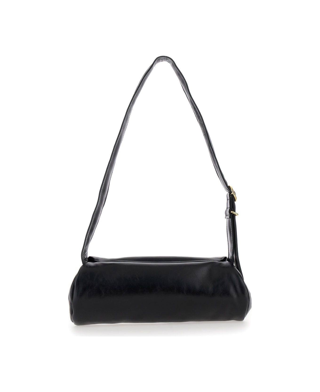 'cannolo Padded Big' Black Shoulder Bag With Embossed Logo In Padded Leather Woman - 2