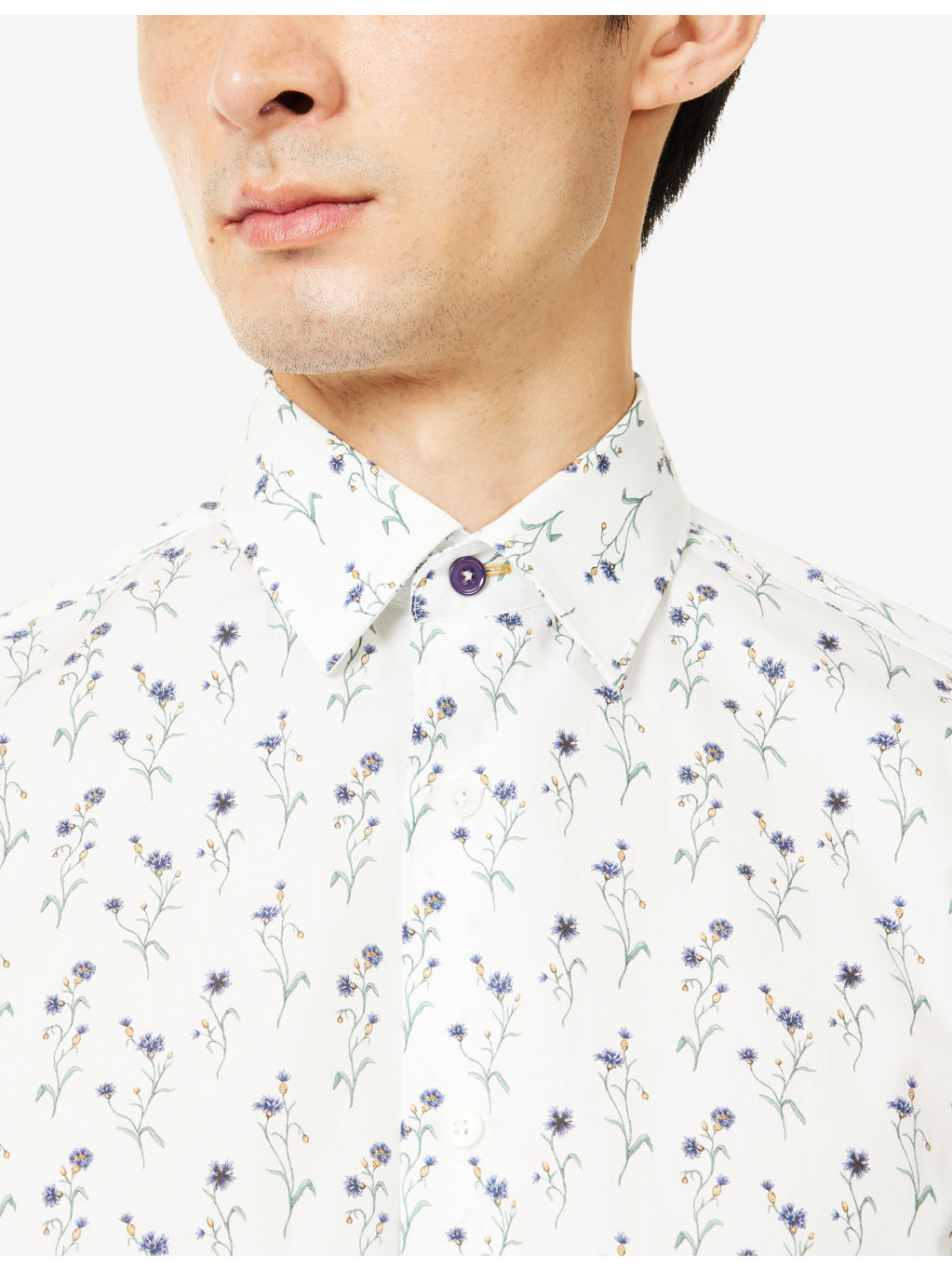 Floral Graphic-Print Long-Sleeve Cotton Shirt - 5