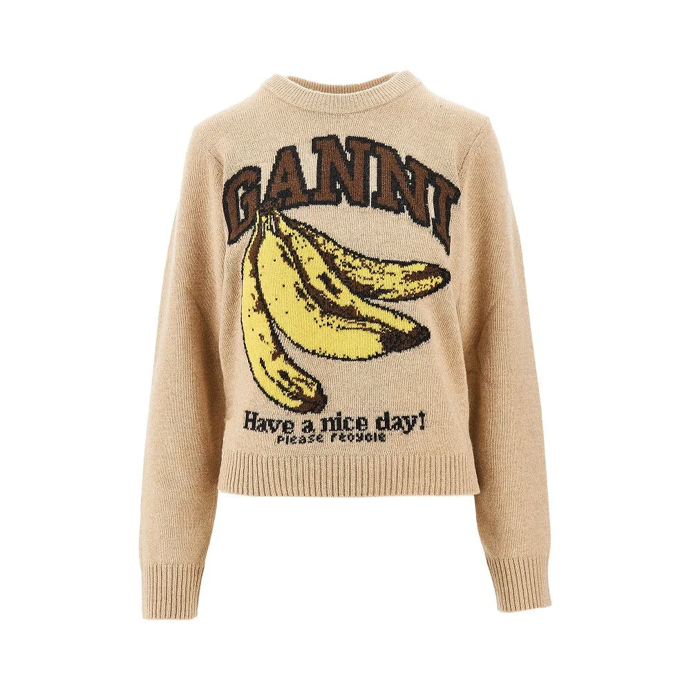 BANANAS INTARSIA WOOL-BLEND SWEATER - 1