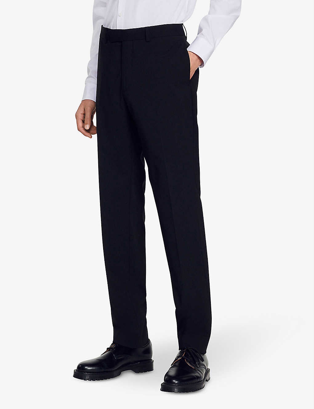 Slim-fit tapered wool trousers - 3