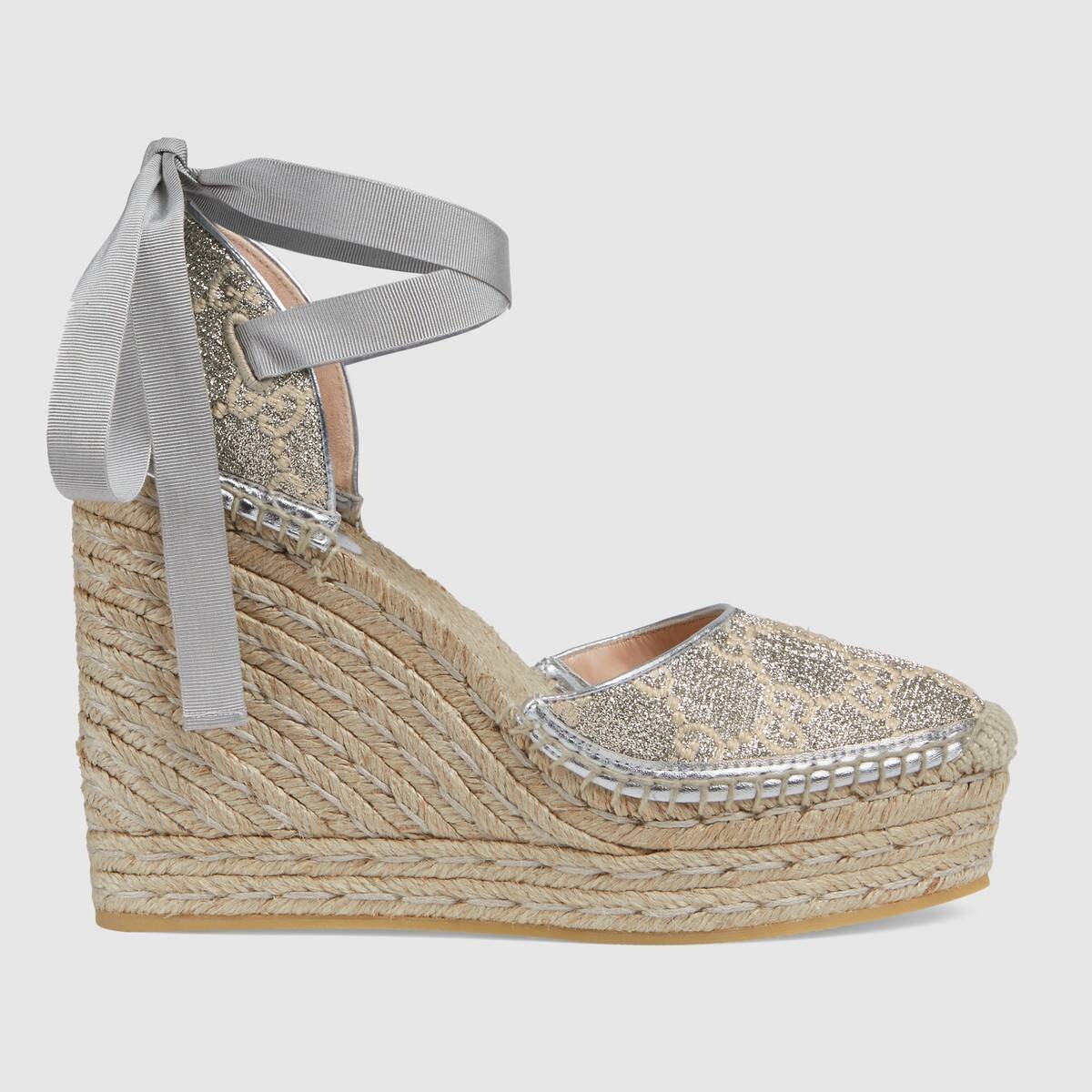 Women's Heritage GG lamé platform espadrille - 1